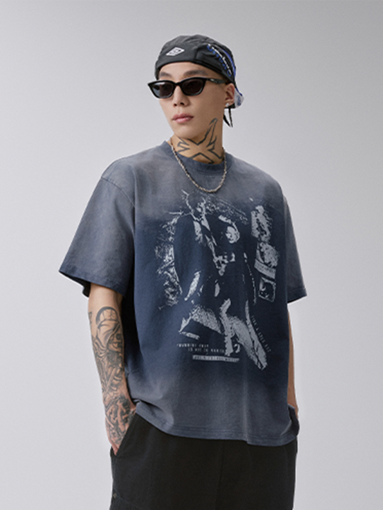 F2CE Gradient Washed Portrait Graphic T-Shirt