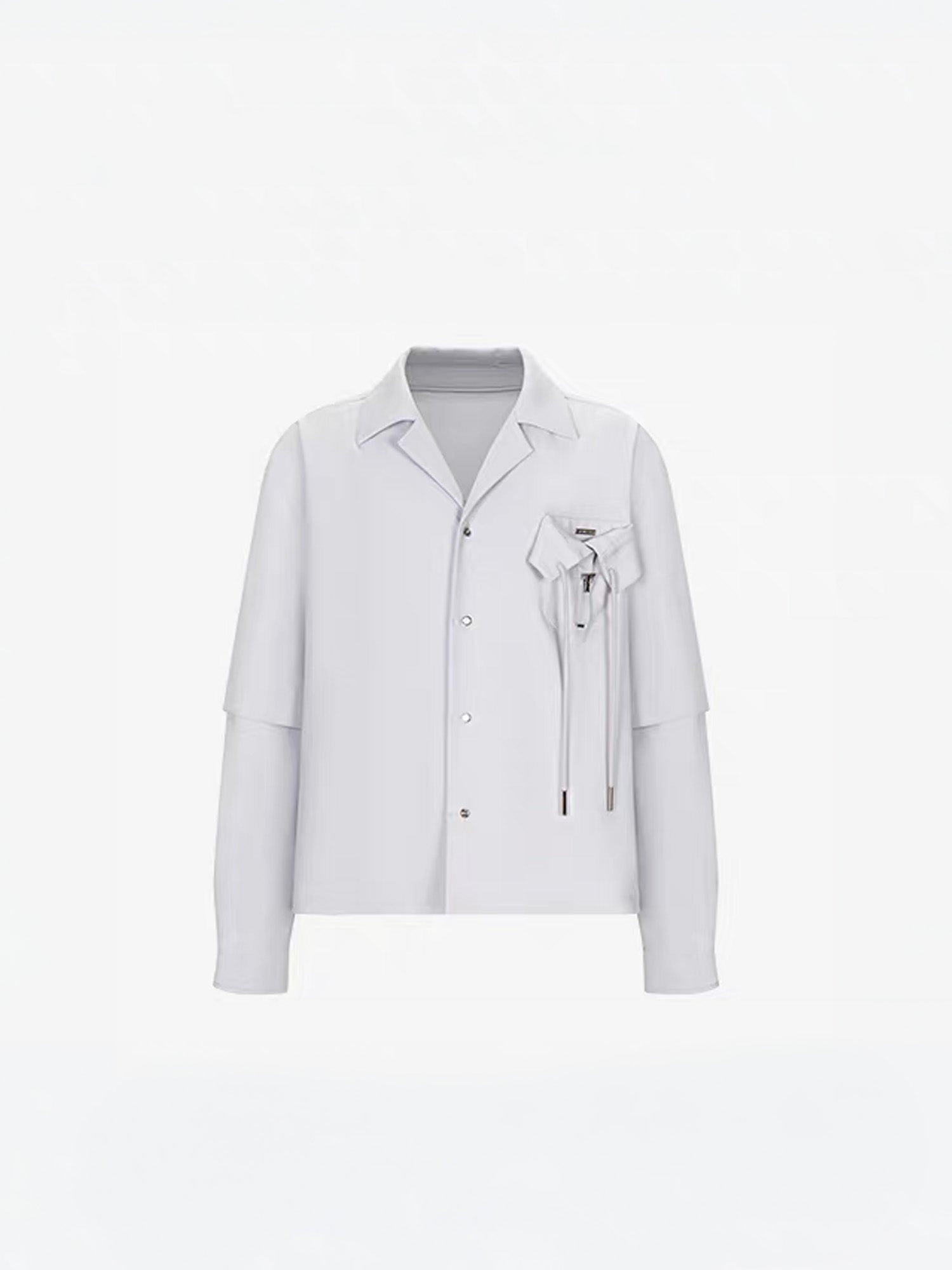 TIWILLTANG Detachable-Sleeve Tie-Pocket Shirt, premium urban and streetwear designers apparel on PROJECTISR.com, TIWILLTANG