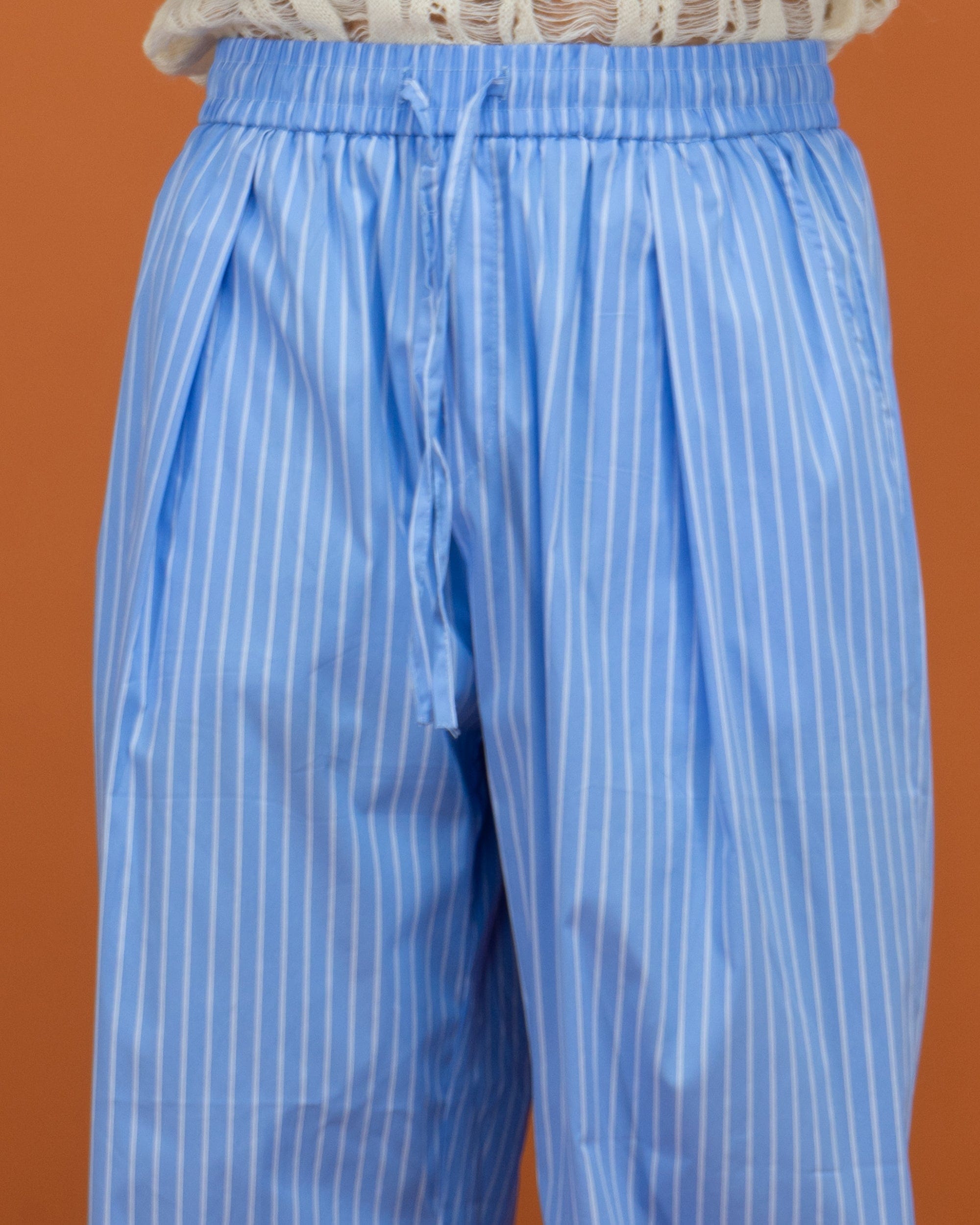 CLP Classic Striped Drawstring Wide-Leg Pants