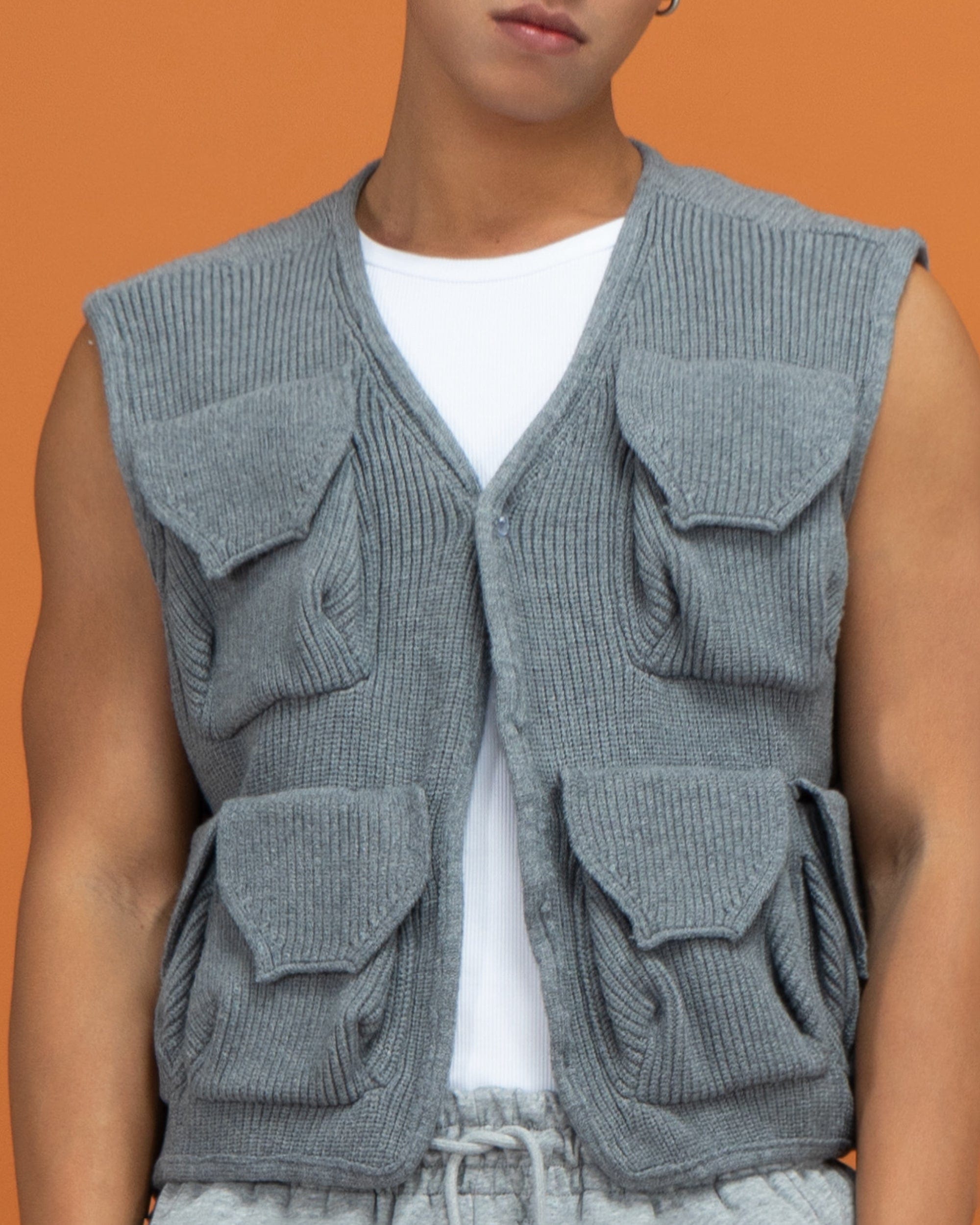 CLP Multi-pocket Knitted Vest