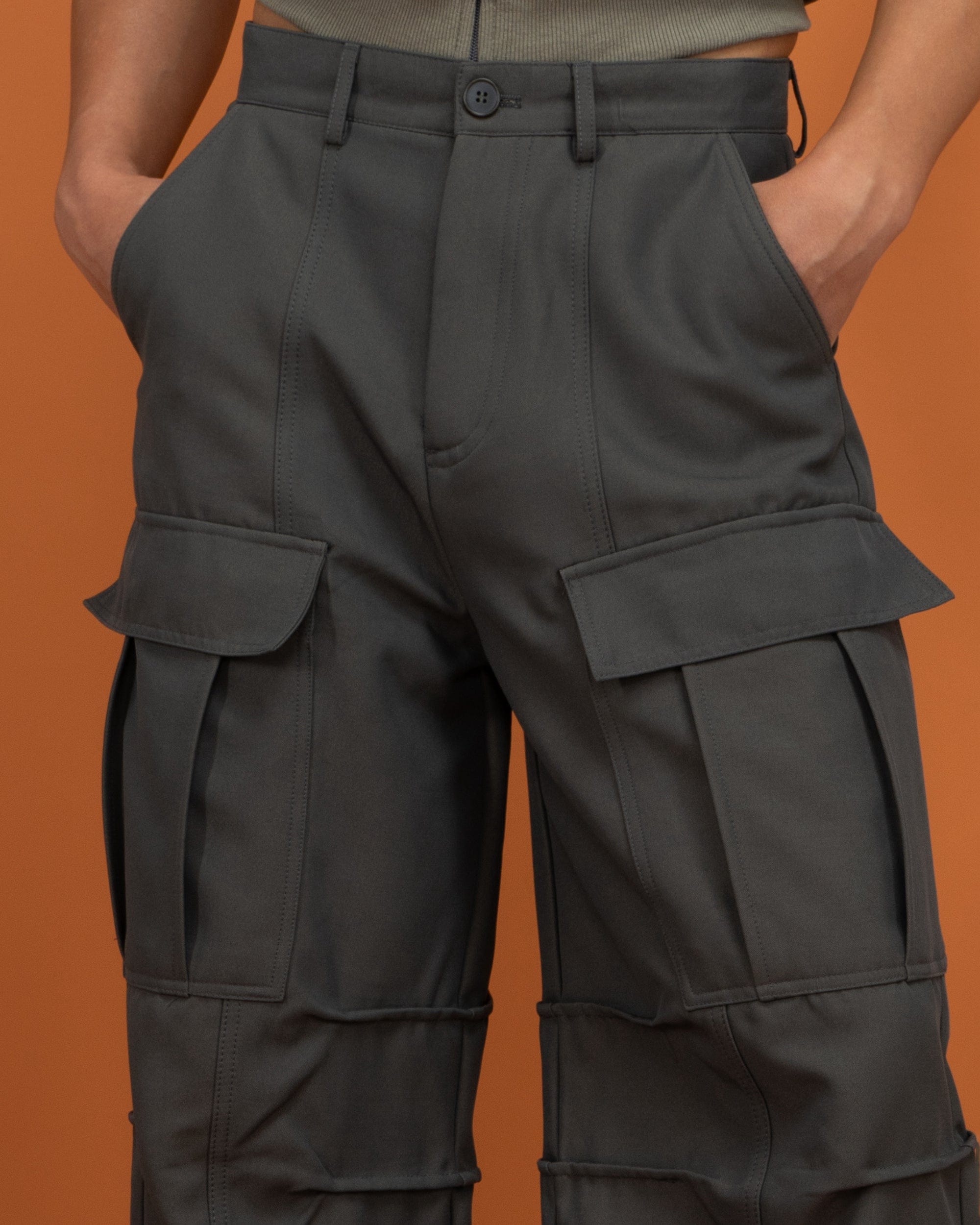 CLP Big-Pocket Crinkled Cargo Pants