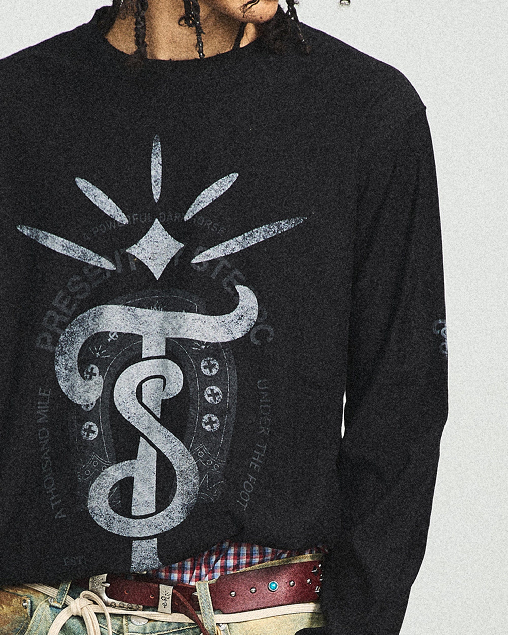 STEEPC Totem Ripped Edge Long-Sleeve Tee