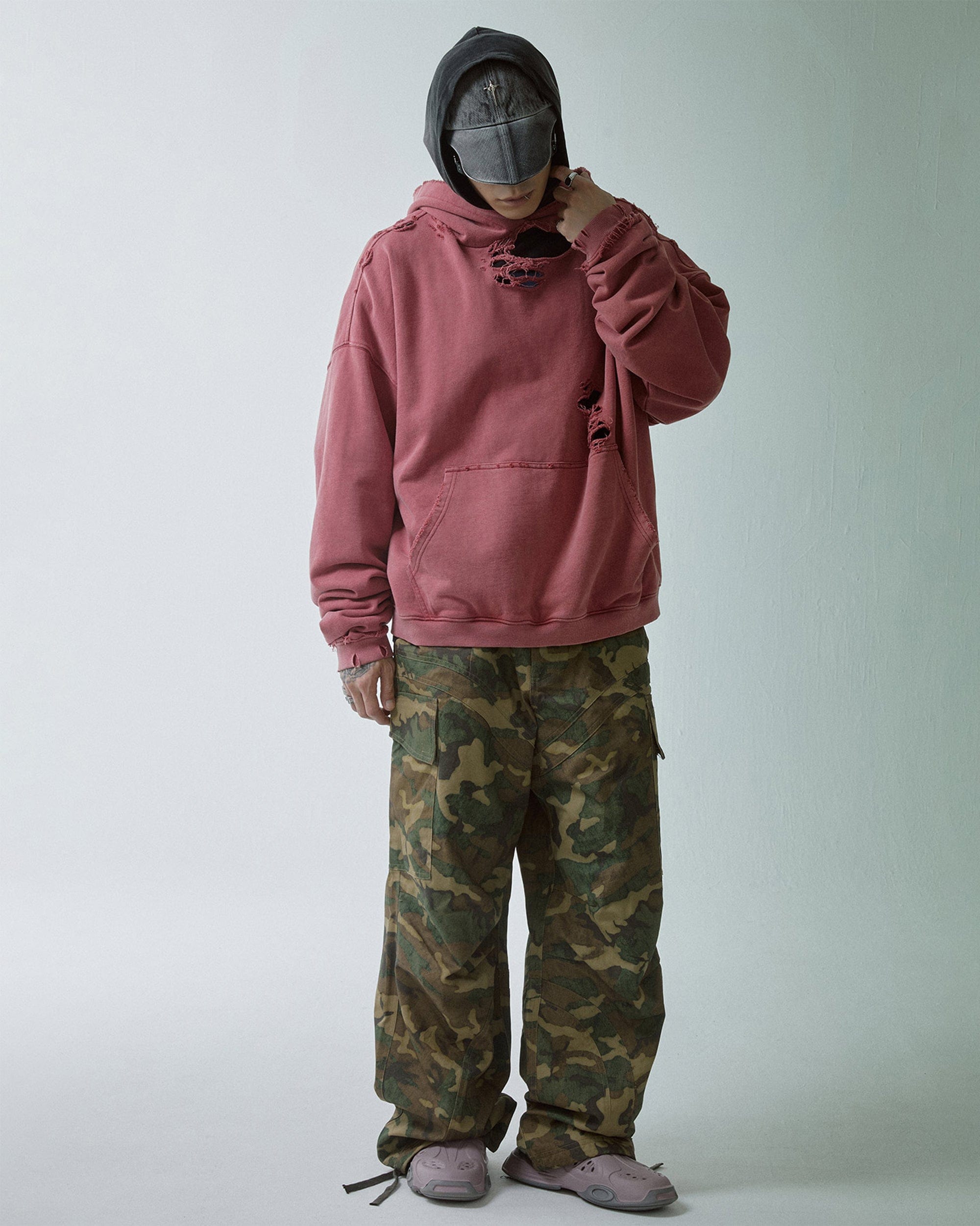 F2CE Essential Oversized Distressed Hoodie