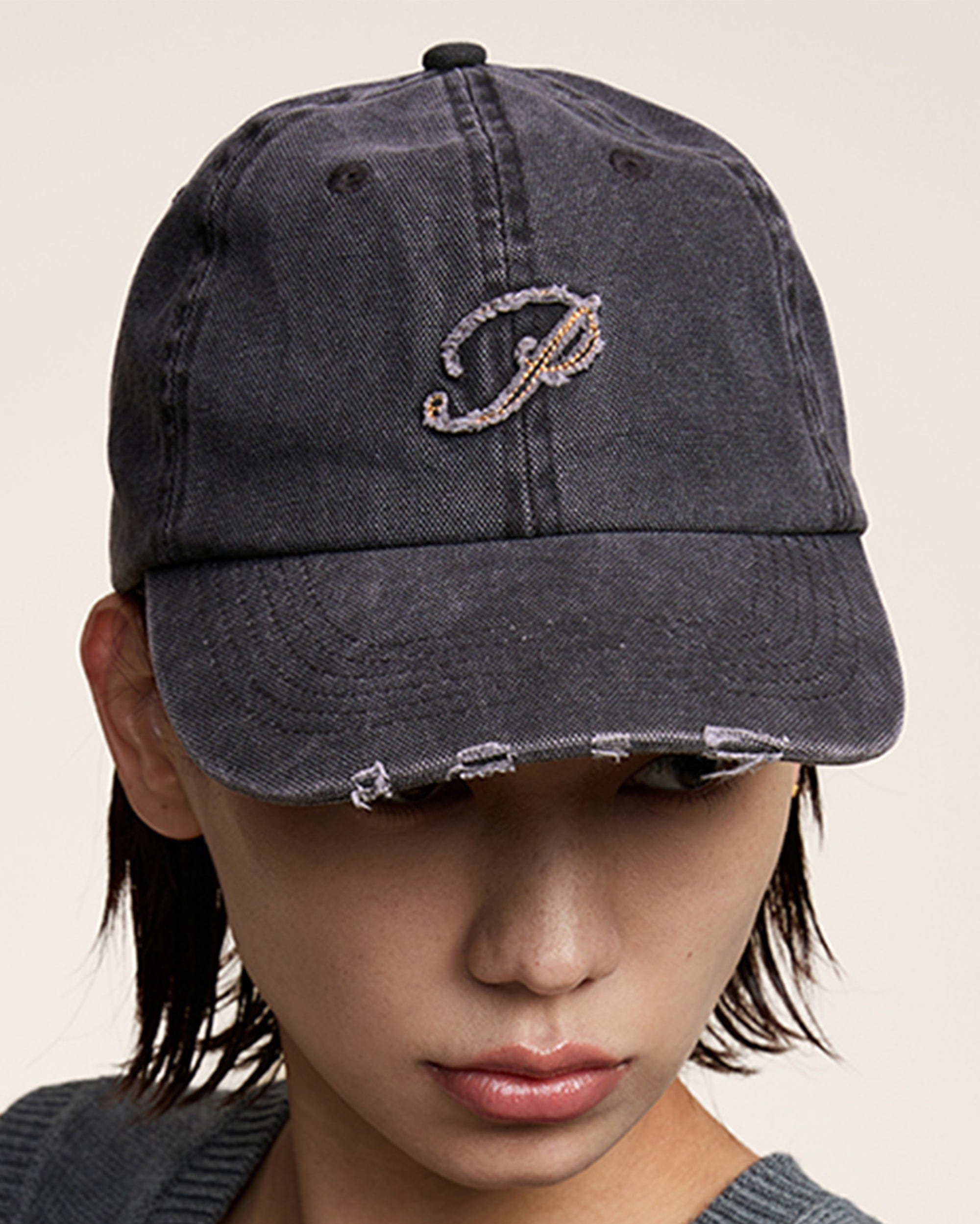 OPICLOTH Distressed LOGO Embroidered Cap, premium urban and streetwear designers apparel on PROJECTISR.com, OPICLOTH