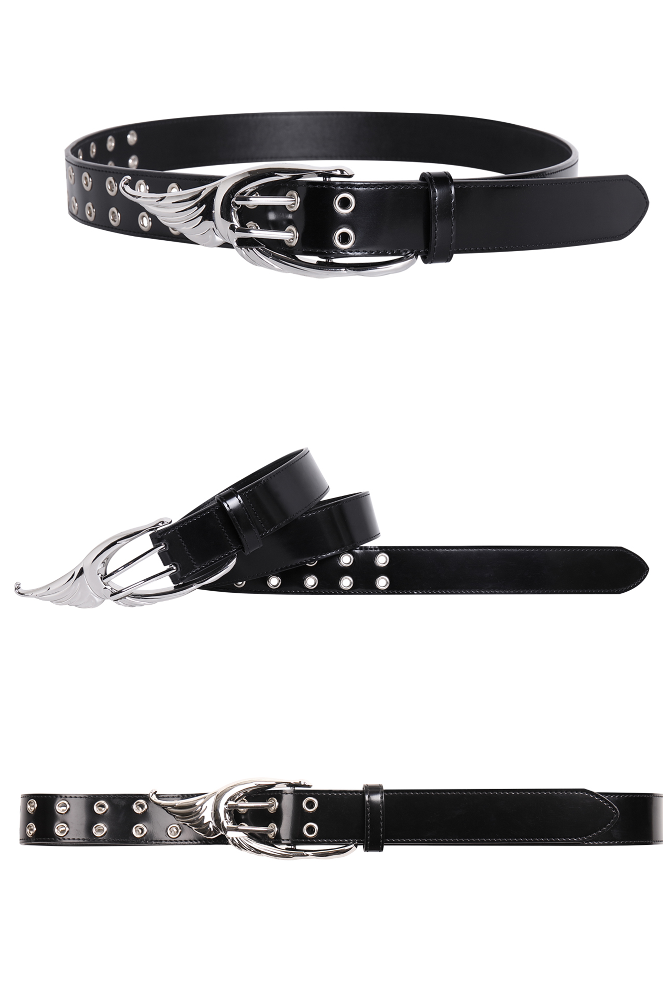 WHISTLEHUNTER Studded Gloss Leather Belt, premium urban and streetwear designers apparel on PROJECTISR.com, WHISTLEHUNTER