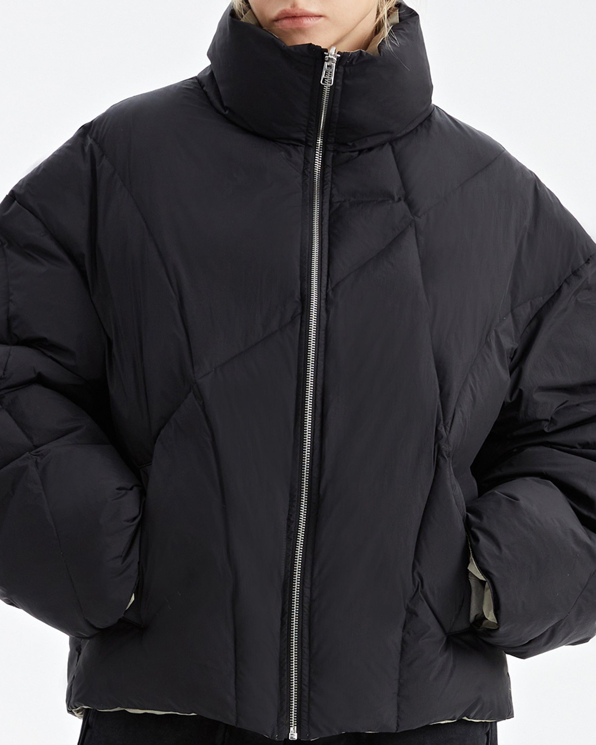 ORGANIC EMOTION Reversible Oversized Waterproof Down Jacket