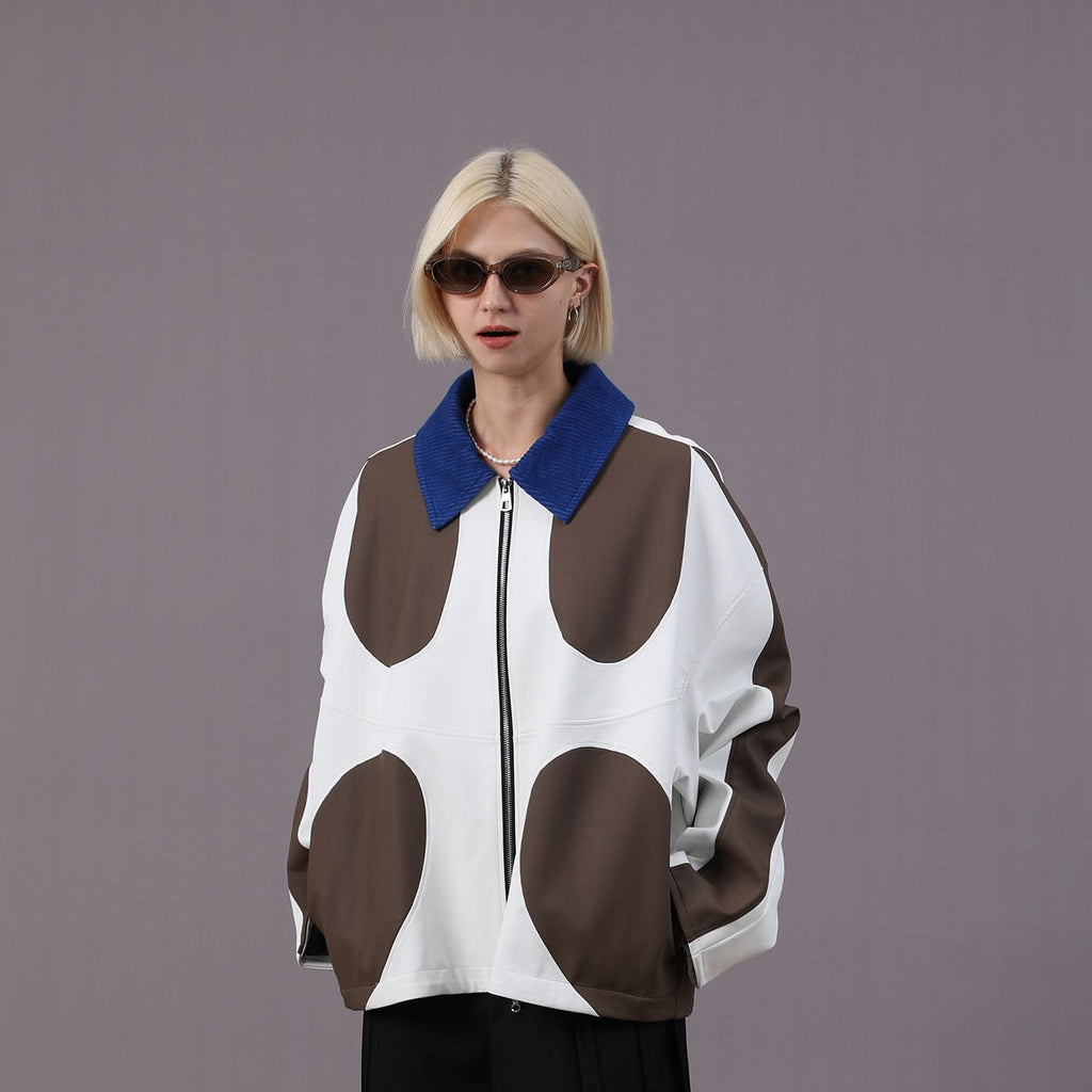 MIICHOUS Spliced Contrasted Color Faux Leather Jacket, premium urban and streetwear designers apparel on PROJECTISR.com, Miichous