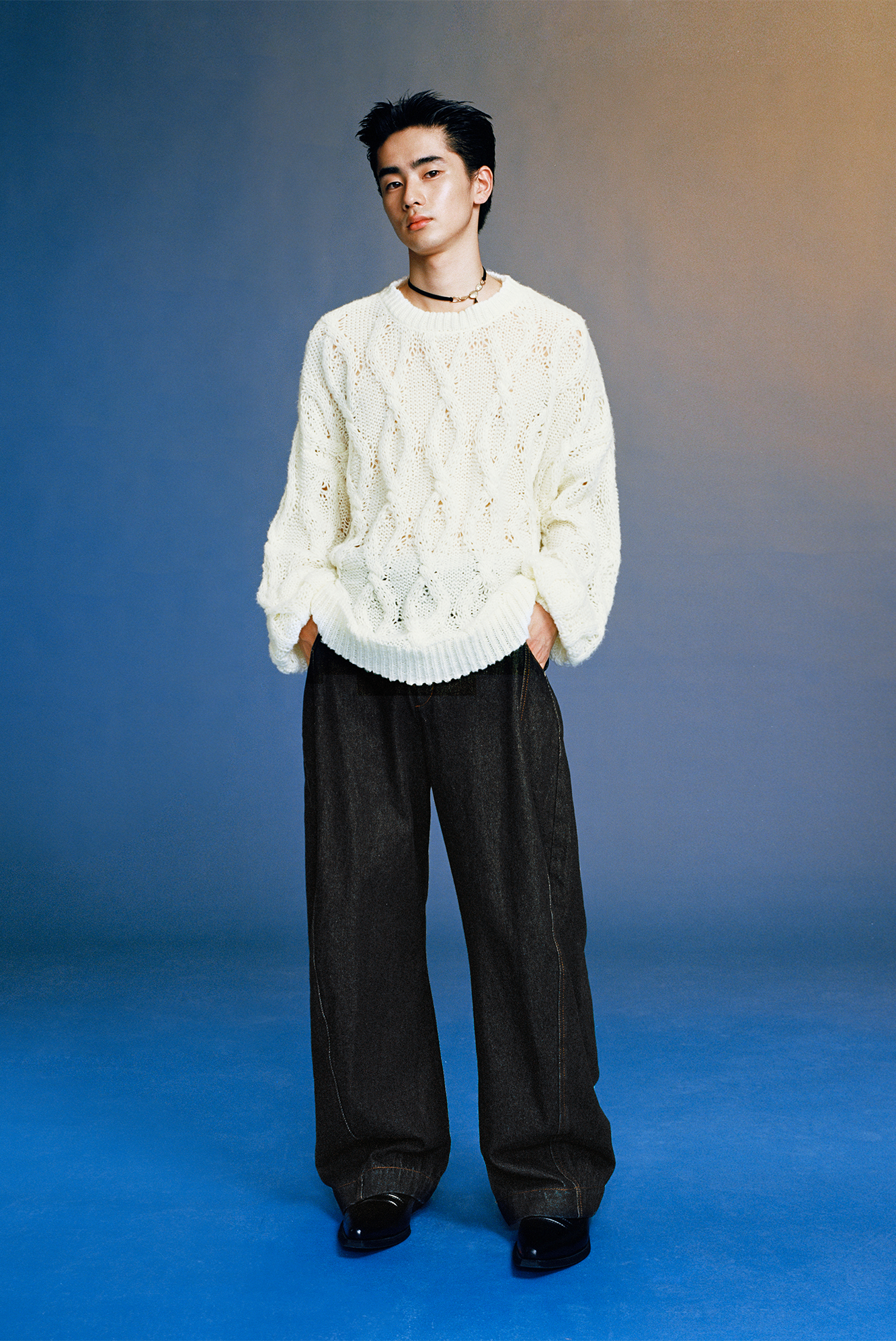 OPICLOTH Curved Panel Oversized Raw Jeans, premium urban and streetwear designers apparel on PROJECTISR.com, OPICLOTH