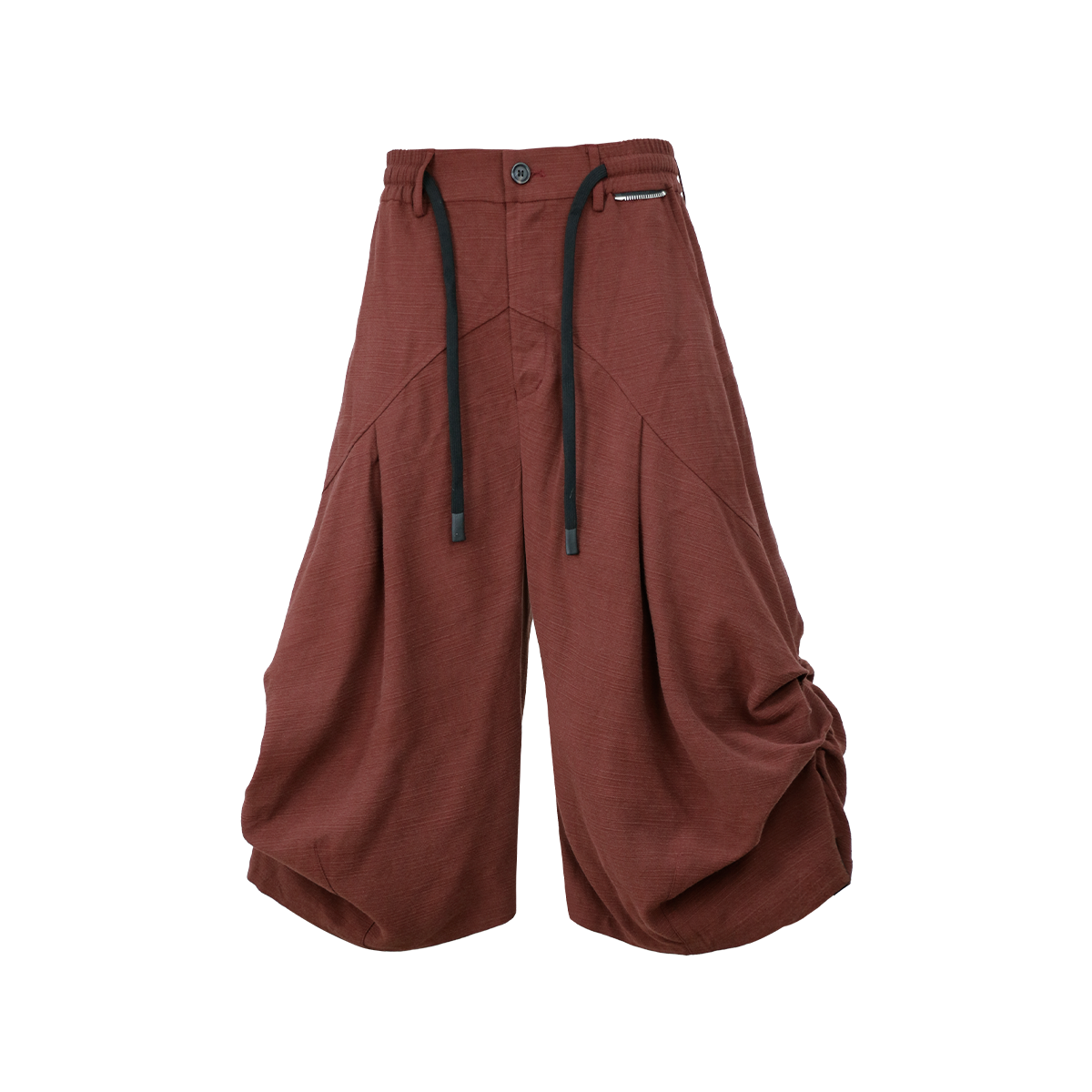 RELABEL Ruched Tencel-Acetate Oversized Shorts, premium urban and streetwear designers apparel on PROJECTISR.com, RELABEL