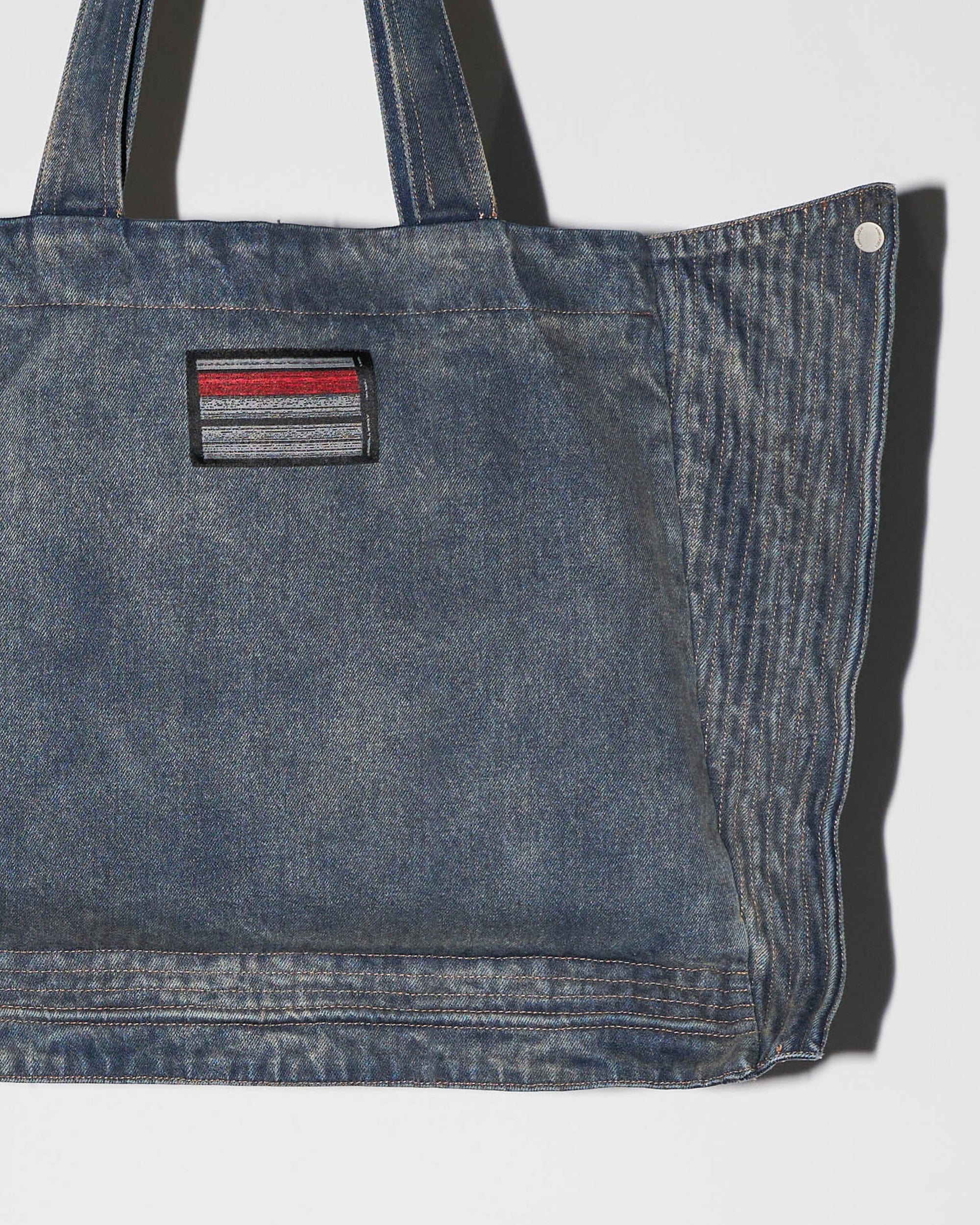 49PERCENT Modern Washed Foldable Denim Tote Bag