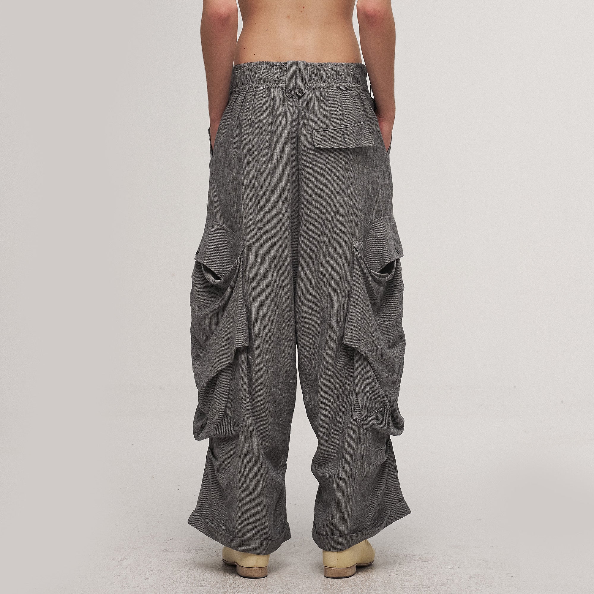 ILNya Nieternite Nifutur Big Pockets Cotton-Linen Wide-Leg Pants, premium urban and streetwear designers apparel on PROJECTISR.com, ILNya Nieternite Nifutur