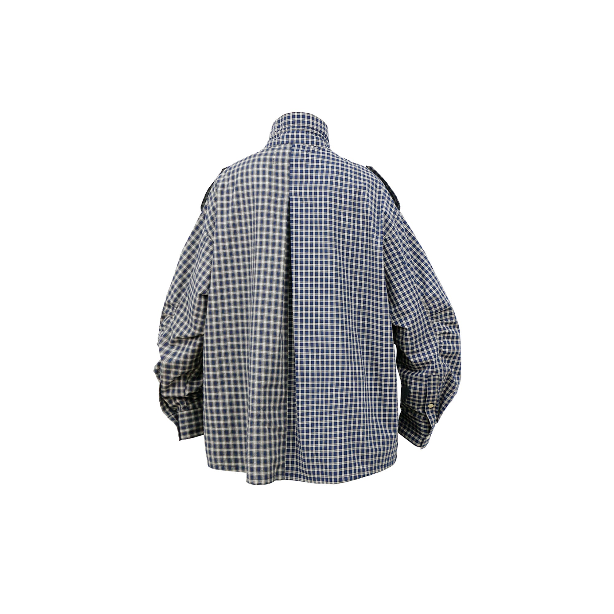 RELABEL Ruched Contrast Gingham Drawstring Shirt, premium urban and streetwear designers apparel on PROJECTISR.com, RELABEL