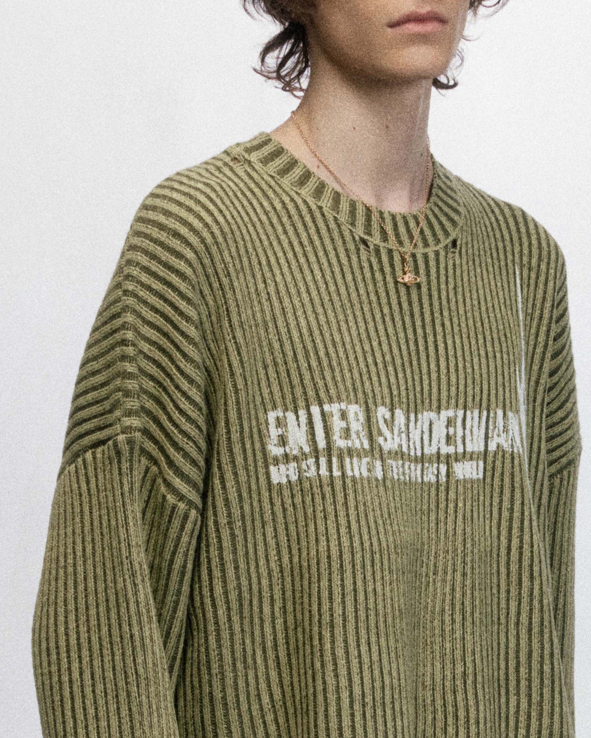 OVDY Faded Ripped Slogan Raw Edge Sweater