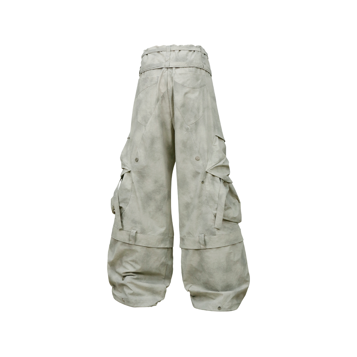 RELABEL Detachable Ruched Inverted Waist Cargo Pants, premium urban and streetwear designers apparel on PROJECTISR.com, RELABEL
