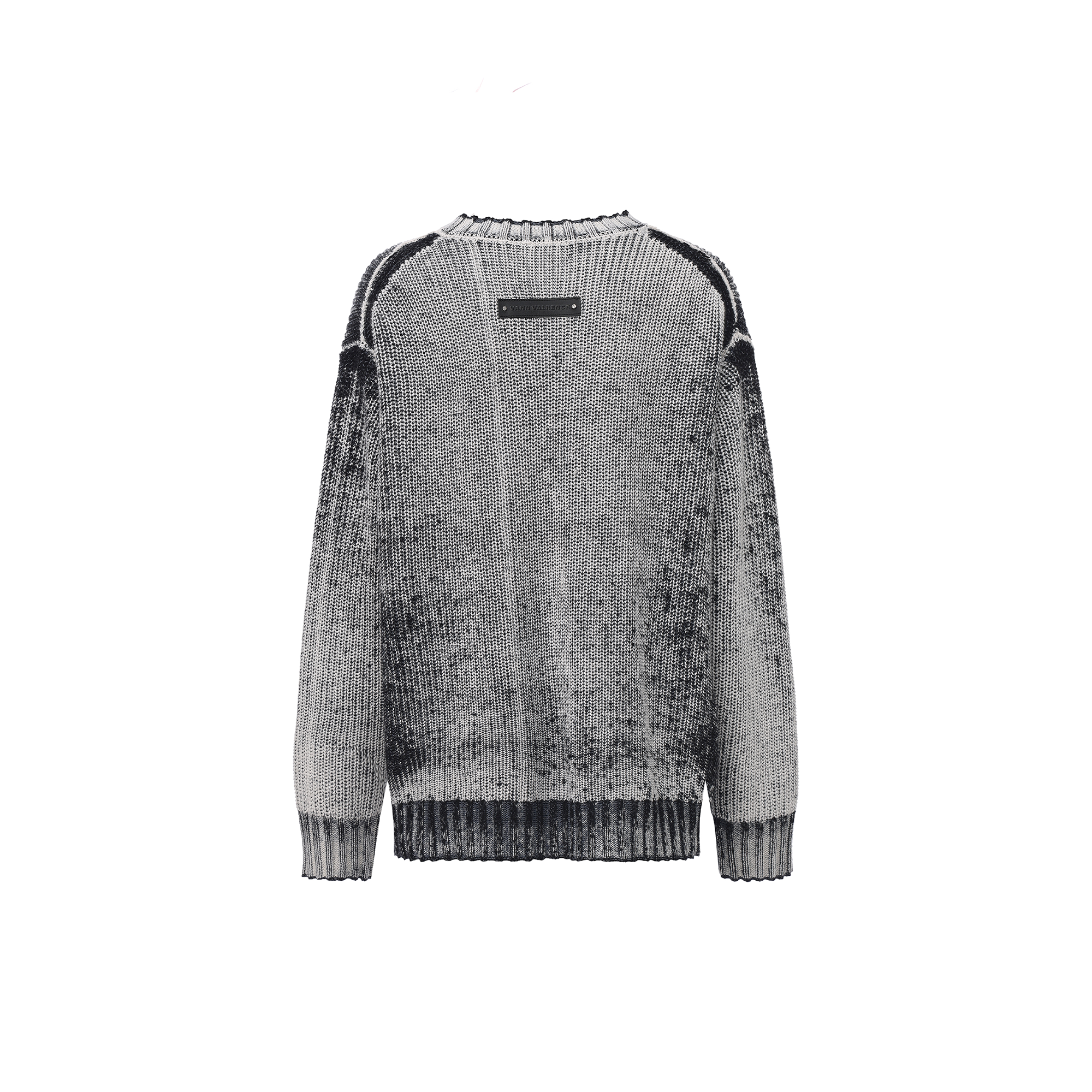 VANN VALRENCE Washed Distressed LOGO Sweater