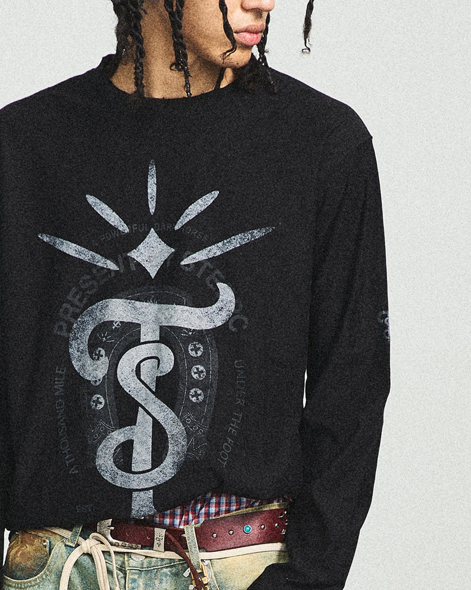 STEEPC Totem Ripped Edge Long-Sleeve Tee