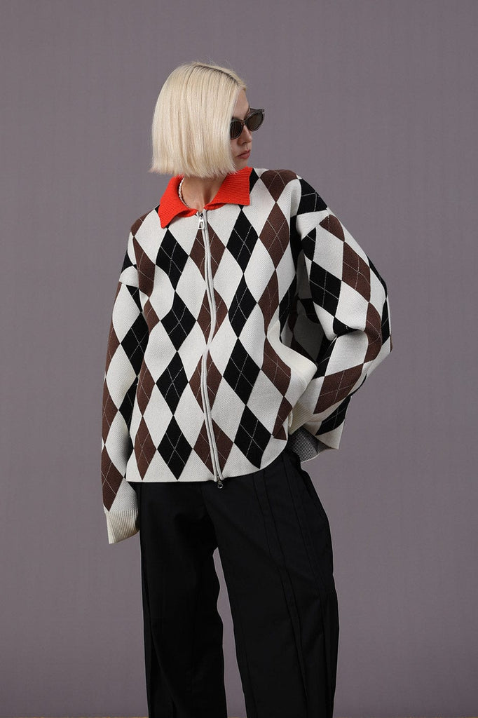 MIICHOUS Classic Diamond Monogram Knitted Jacket, premium urban and streetwear designers apparel on PROJECTISR.com, Miichous
