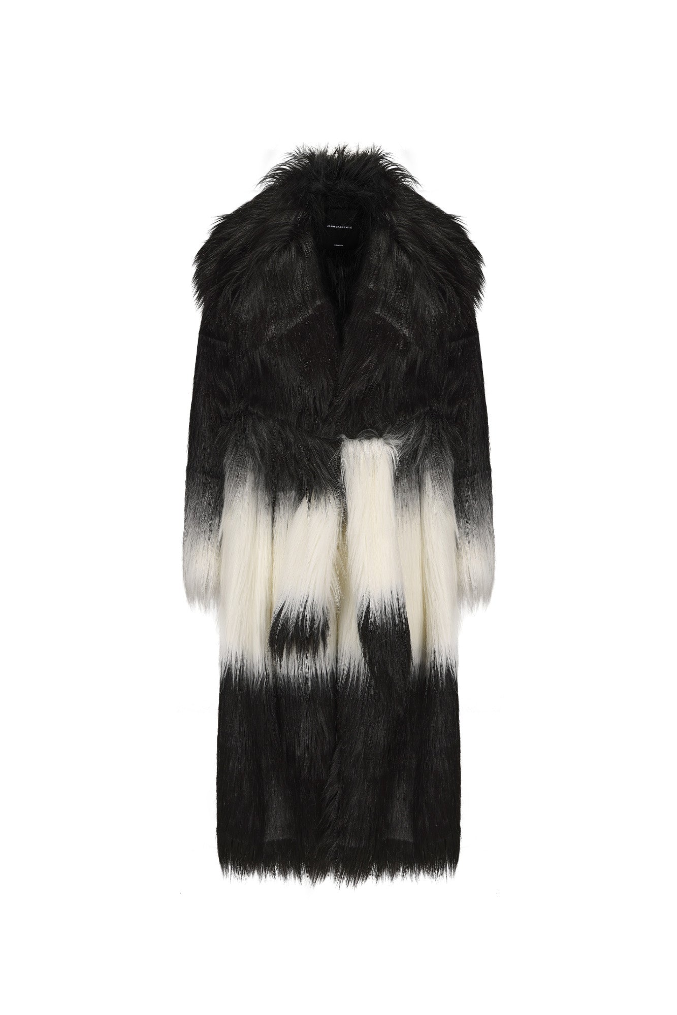 VANN VALRENCE Gradient Mane Faux Fur Maxi Coat