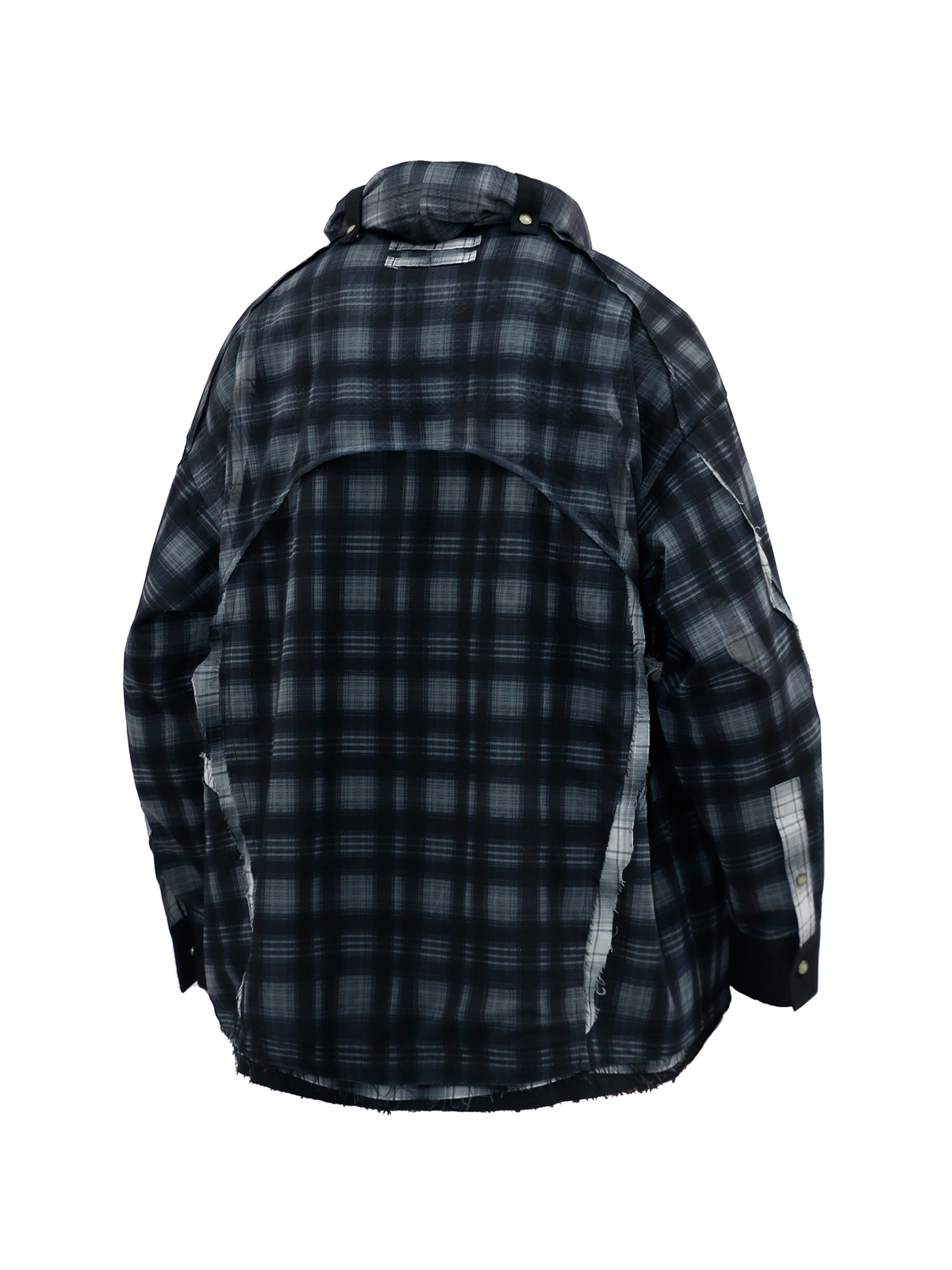 RELABEL Plaid Layered Oversized Hooded Shirt