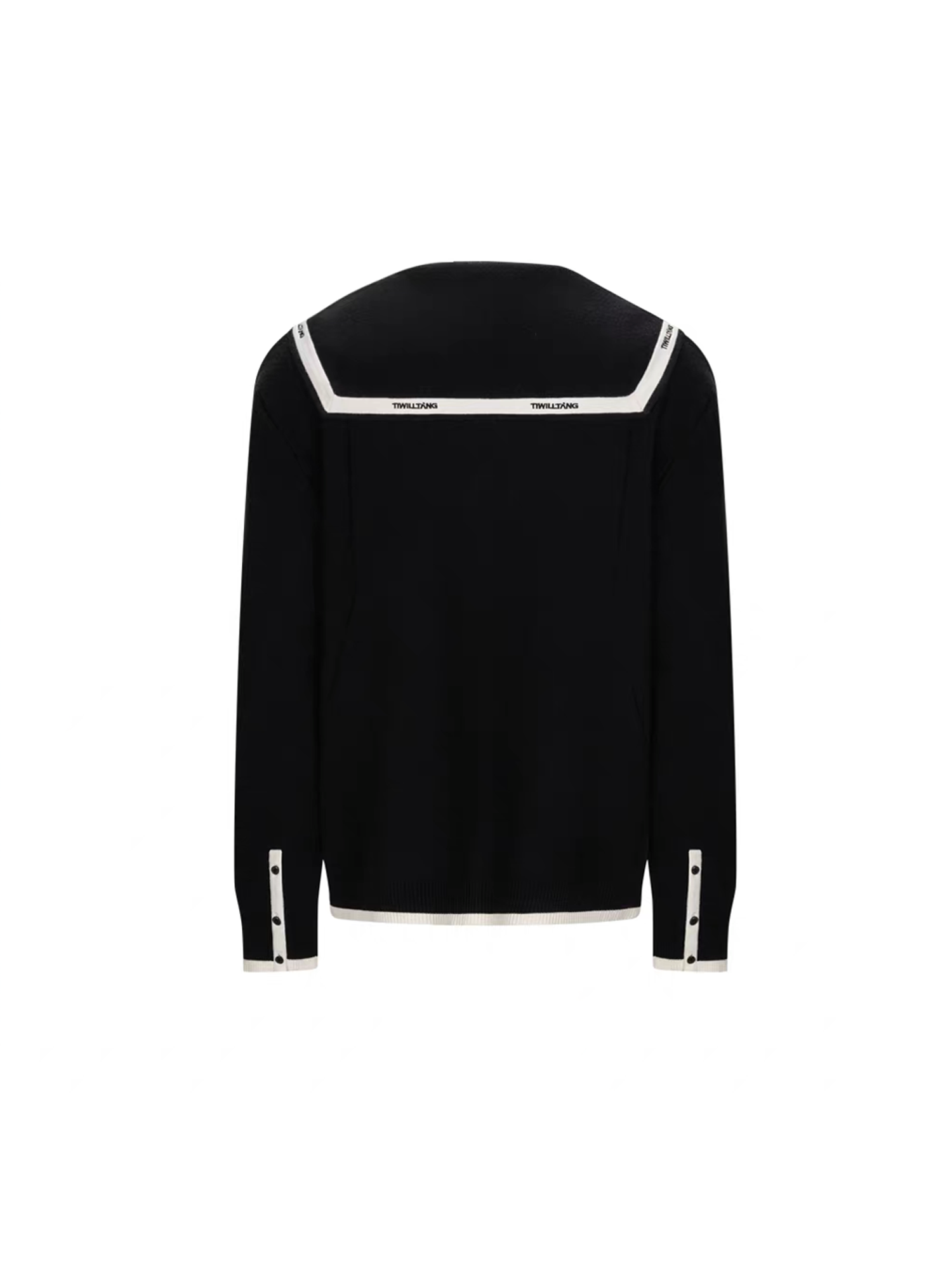 TIWILLTANG Contrast-Trim Sailor-Collar Jacket