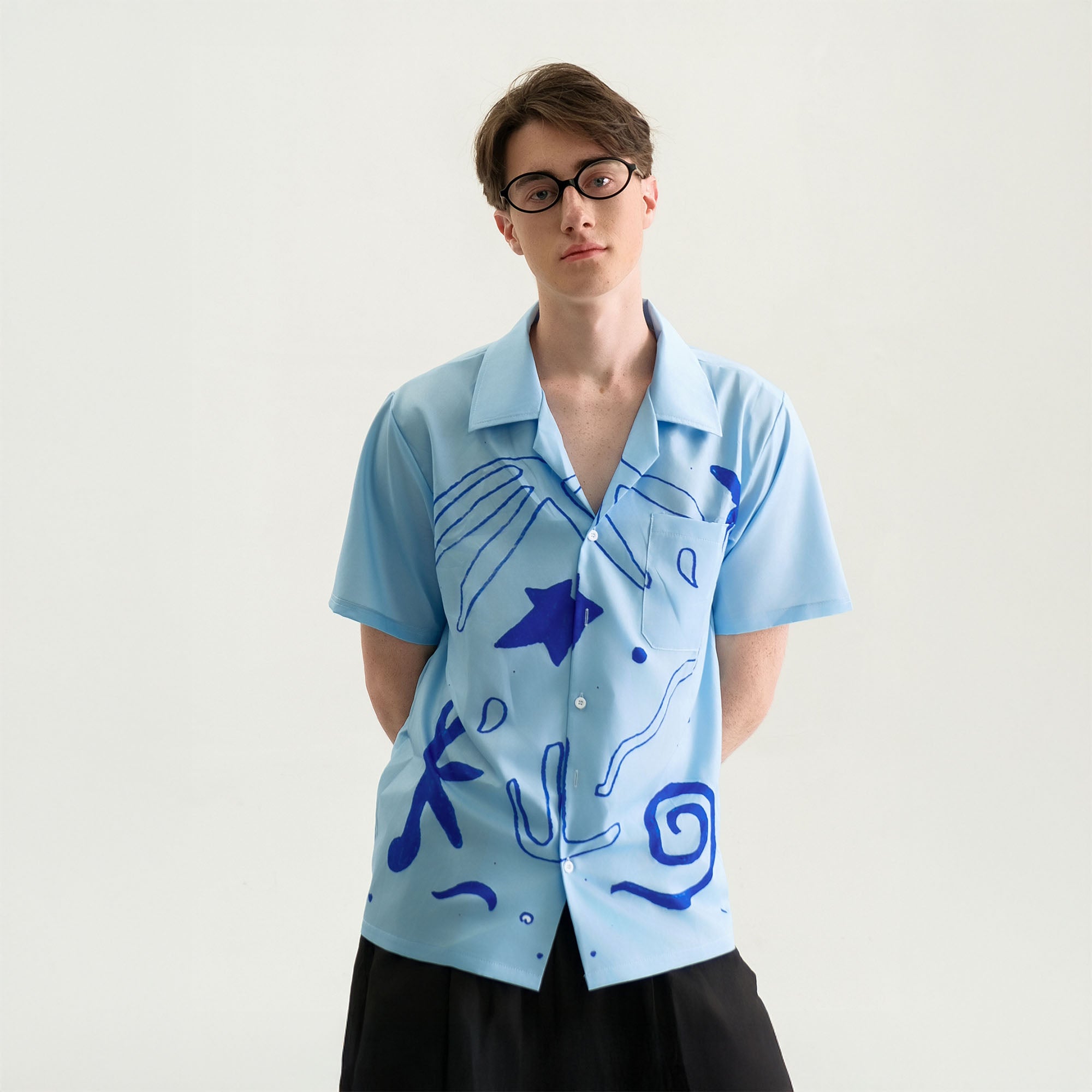 WIID Oceanic Doodle Graphic Half Shirt, premium urban and streetwear designers apparel on PROJECTISR.com, WIID