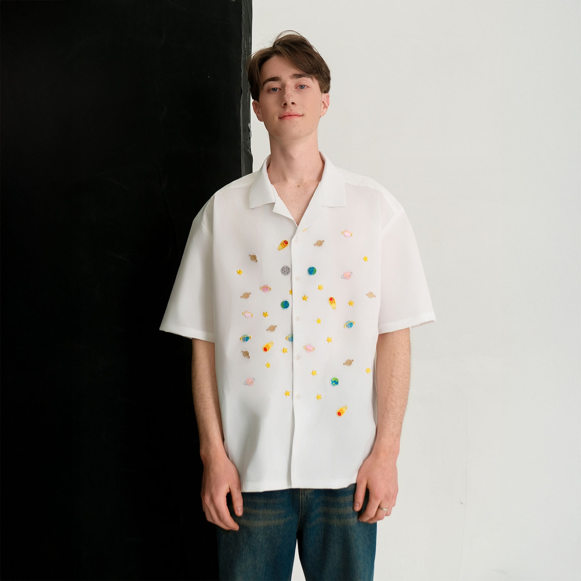 WIID Planet Patch Cuban Half Shirt, premium urban and streetwear designers apparel on PROJECTISR.com, WIID