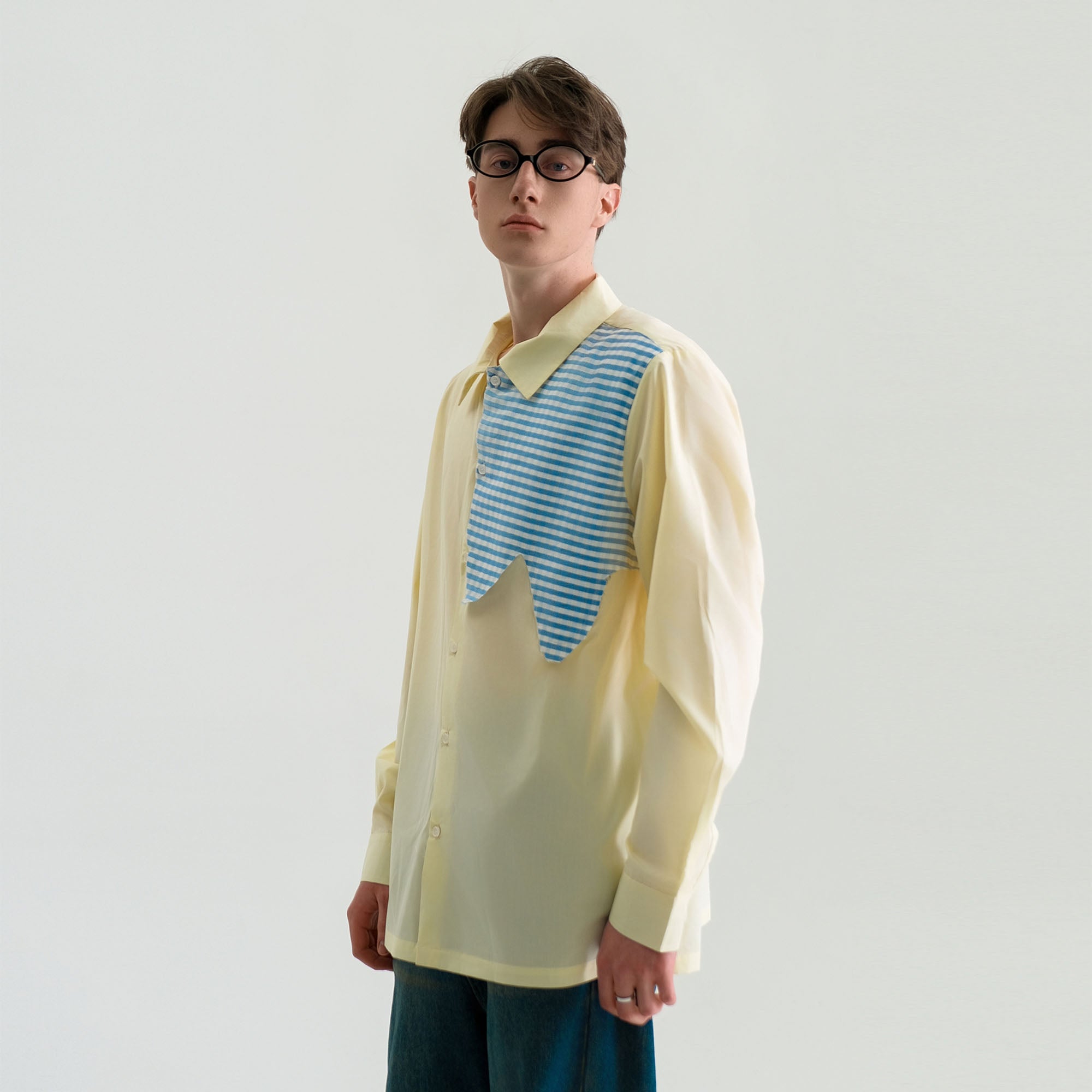 WIID Checks Asymmetrical Patch Shirt, premium urban and streetwear designers apparel on PROJECTISR.com, WIID