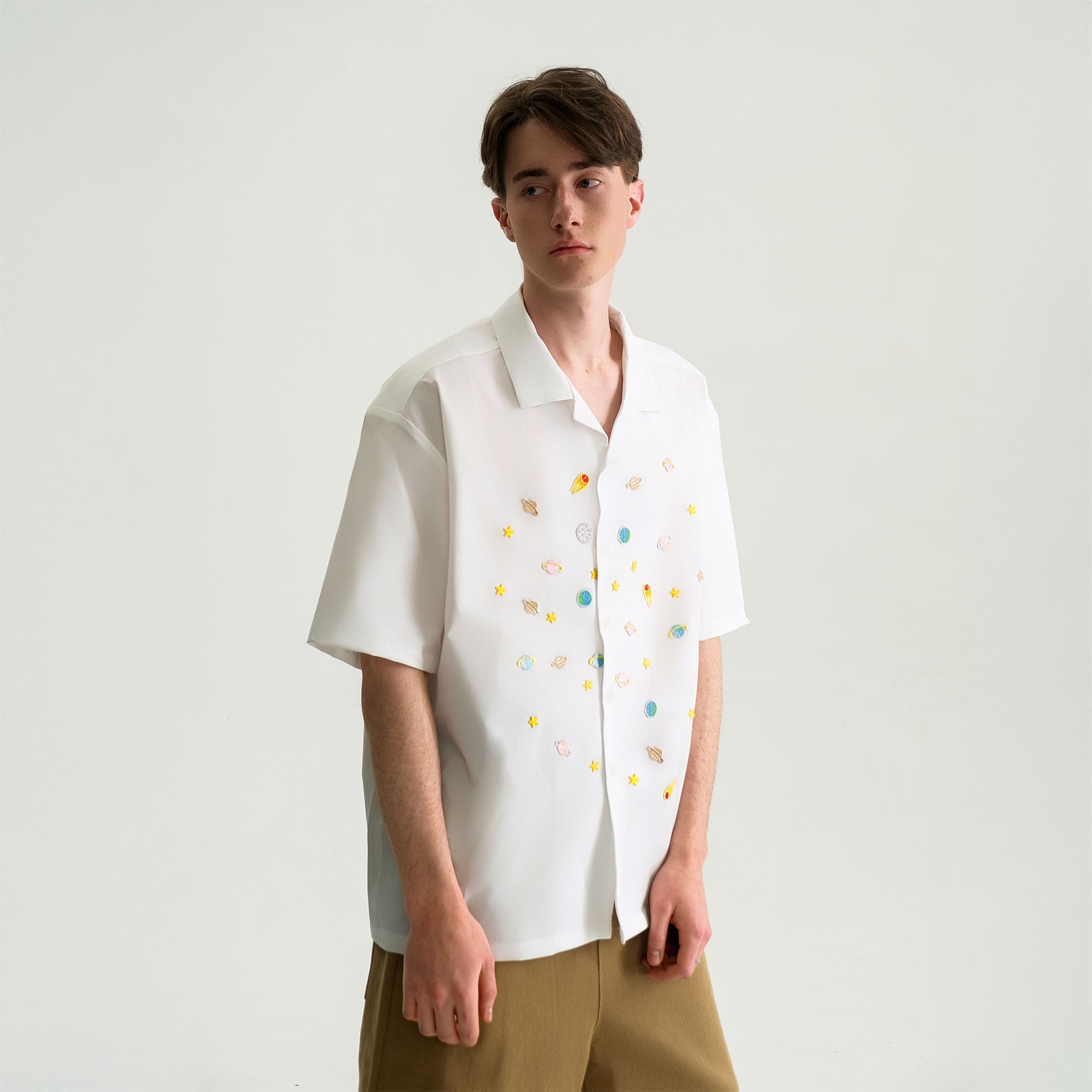 WIID Planet Patch Cuban Half Shirt, premium urban and streetwear designers apparel on PROJECTISR.com, WIID
