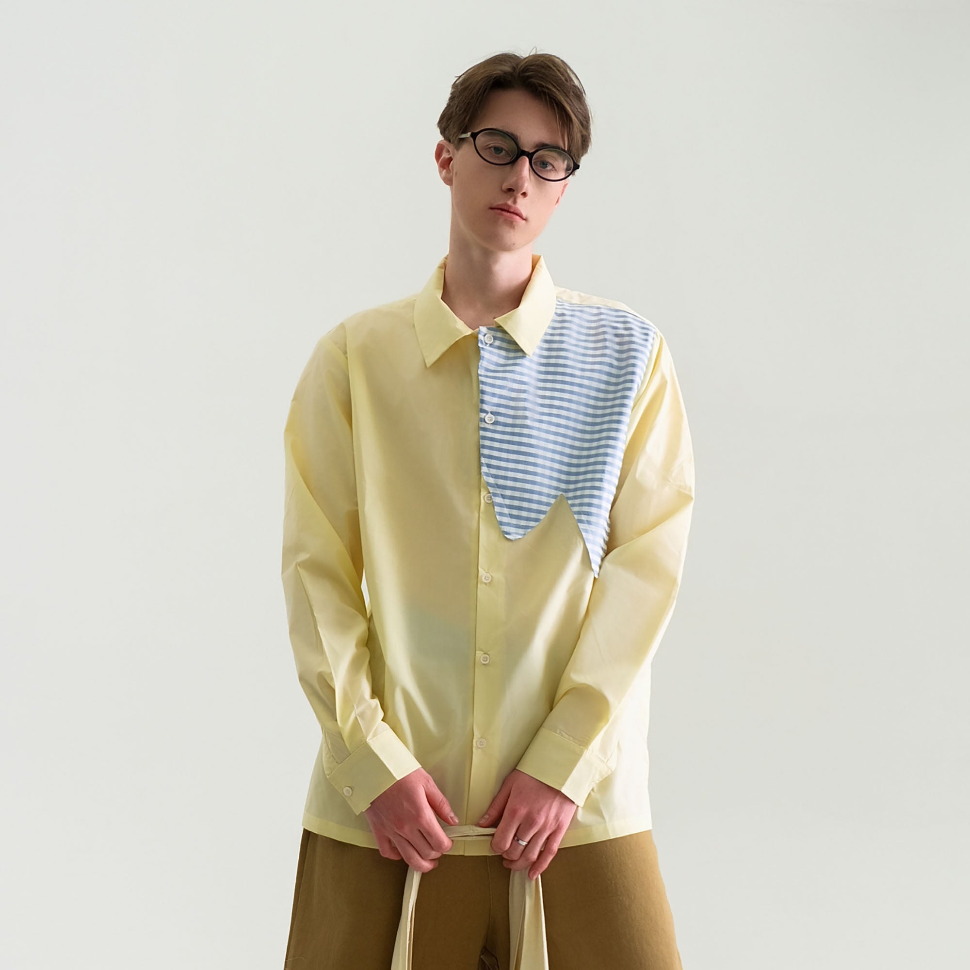 WIID Checks Asymmetrical Patch Shirt, premium urban and streetwear designers apparel on PROJECTISR.com, WIID