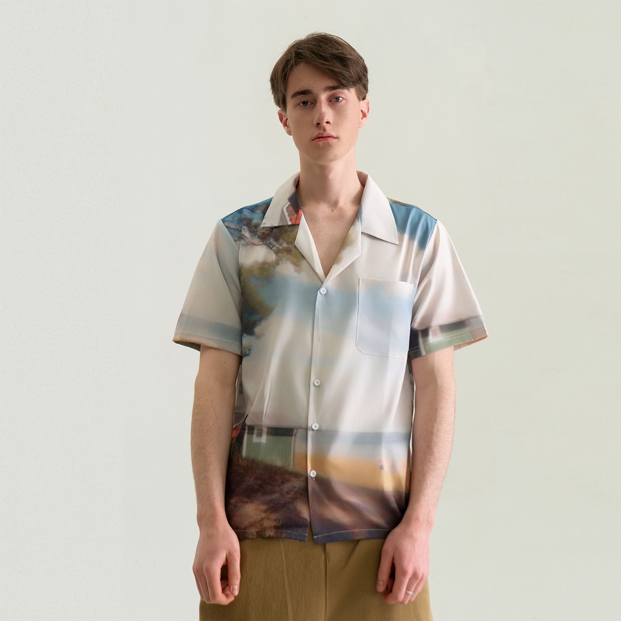 WIID Landscape Full-Print Cuban Half Shirt, premium urban and streetwear designers apparel on PROJECTISR.com, WIID