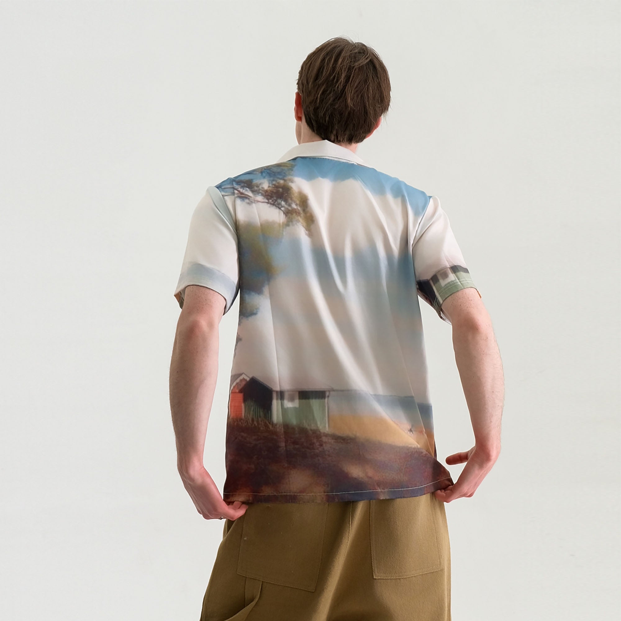 WIID Landscape Full-Print Cuban Half Shirt, premium urban and streetwear designers apparel on PROJECTISR.com, WIID