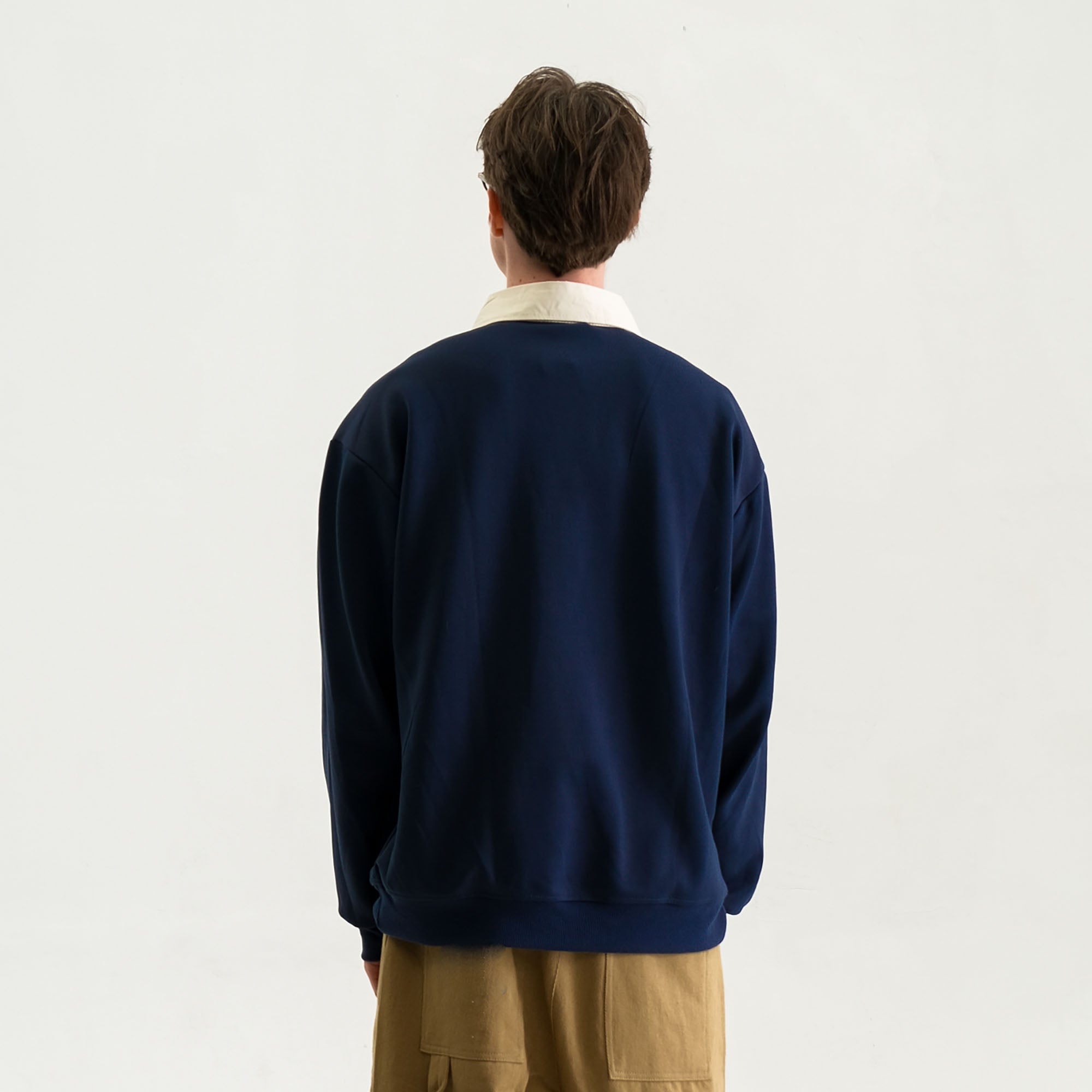 WIID Preppy Contrast-Collar Polo Sweatshirt, premium urban and streetwear designers apparel on PROJECTISR.com, WIID