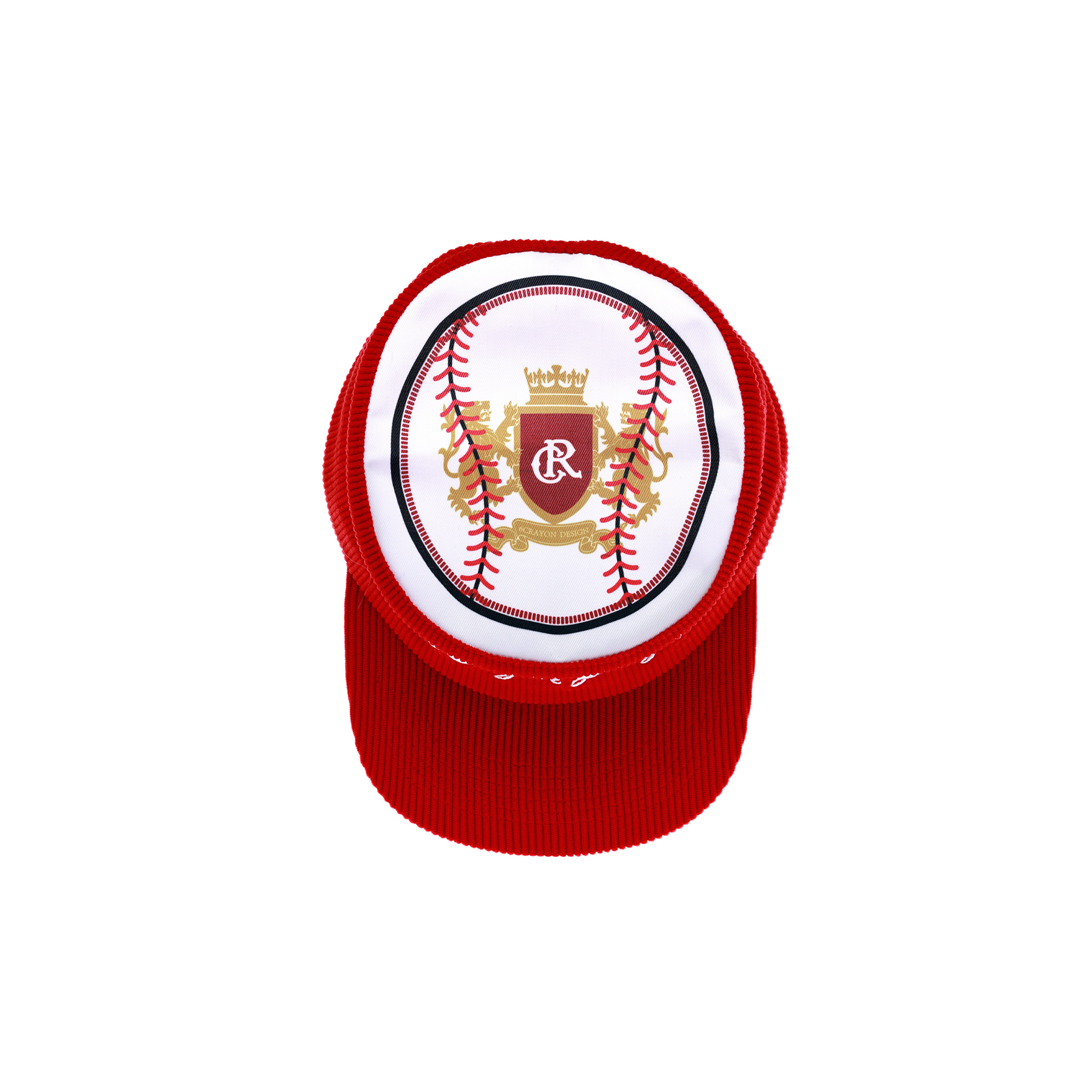 6CRAYON Embroidered Patchwork Corduroy Baseball Cap
