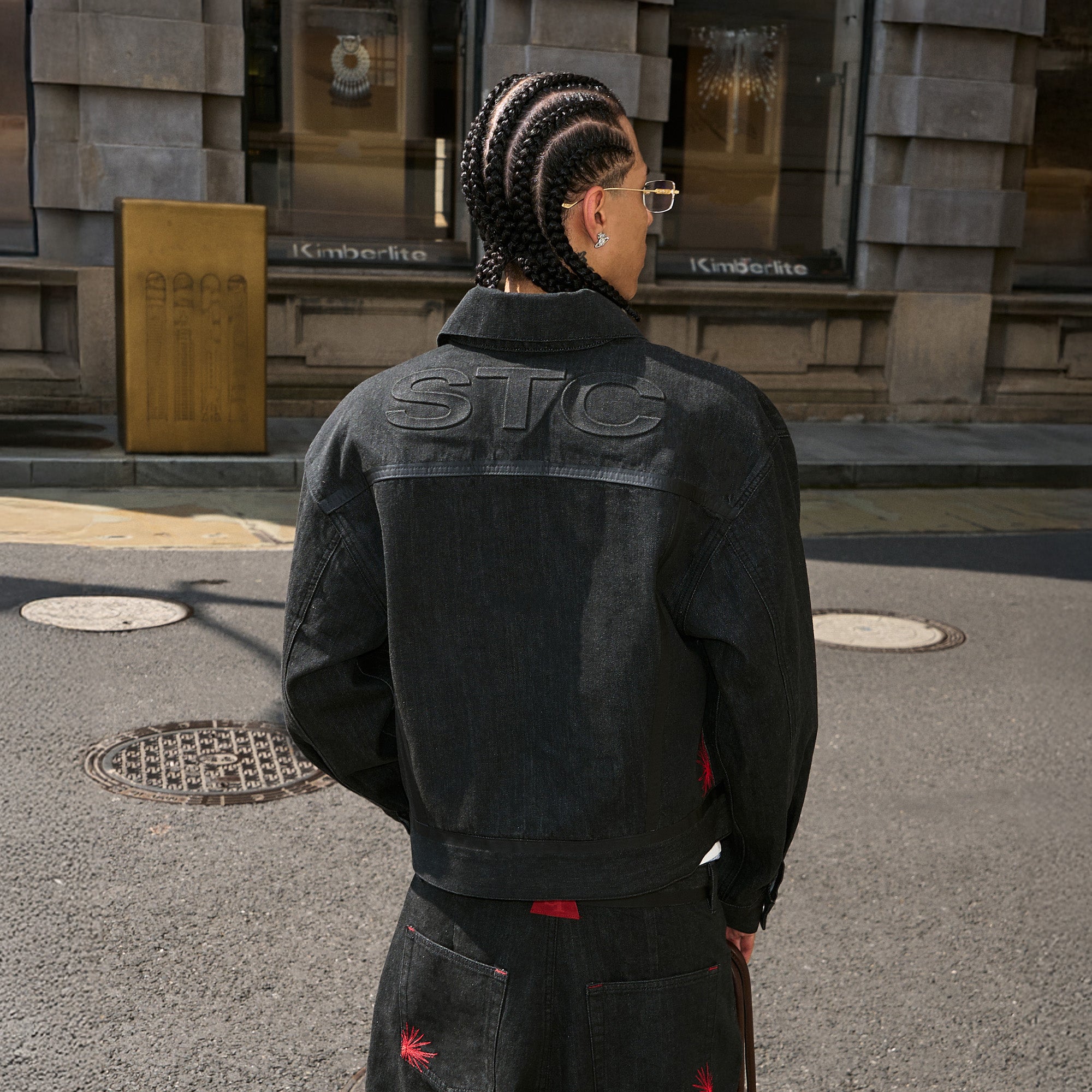 STEEPC LOGO Embossed Boxy Selvedge Denim Jacket