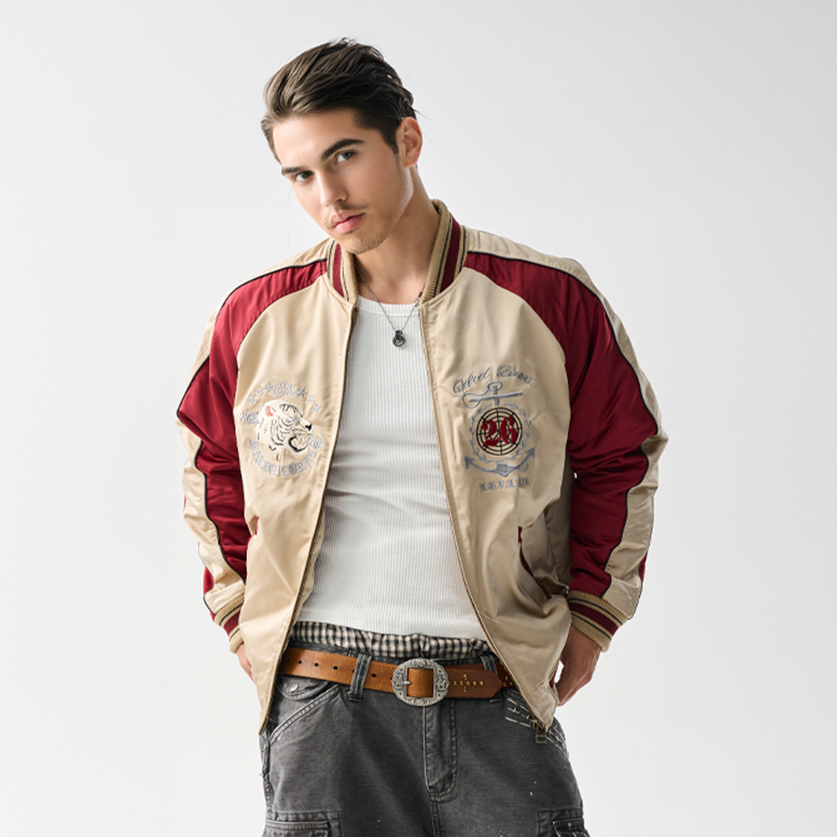 NEIGBORL Sukajan Embroidered Graphic Jacket