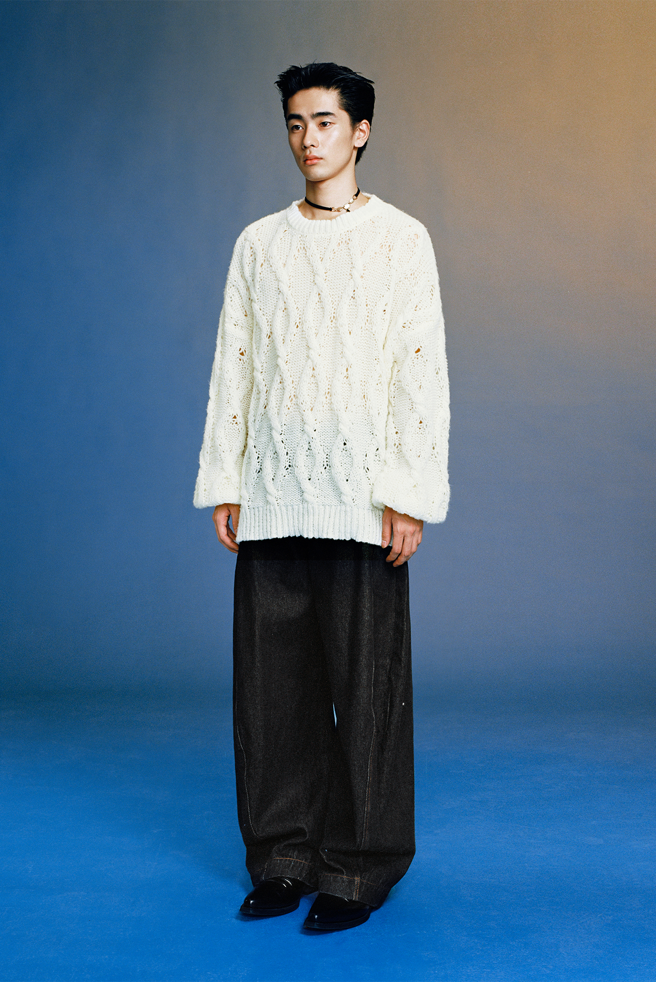 OPICLOTH Curved Panel Oversized Raw Jeans, premium urban and streetwear designers apparel on PROJECTISR.com, OPICLOTH