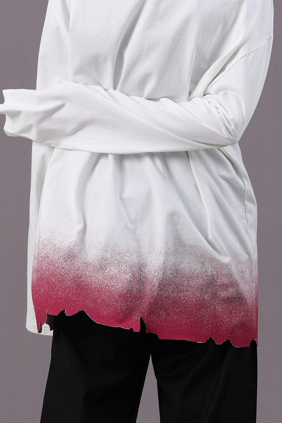 MIICHOUS Raw-Edge Embroidery Gradient L/S Tee, premium urban and streetwear designers apparel on PROJECTISR.com, Miichous