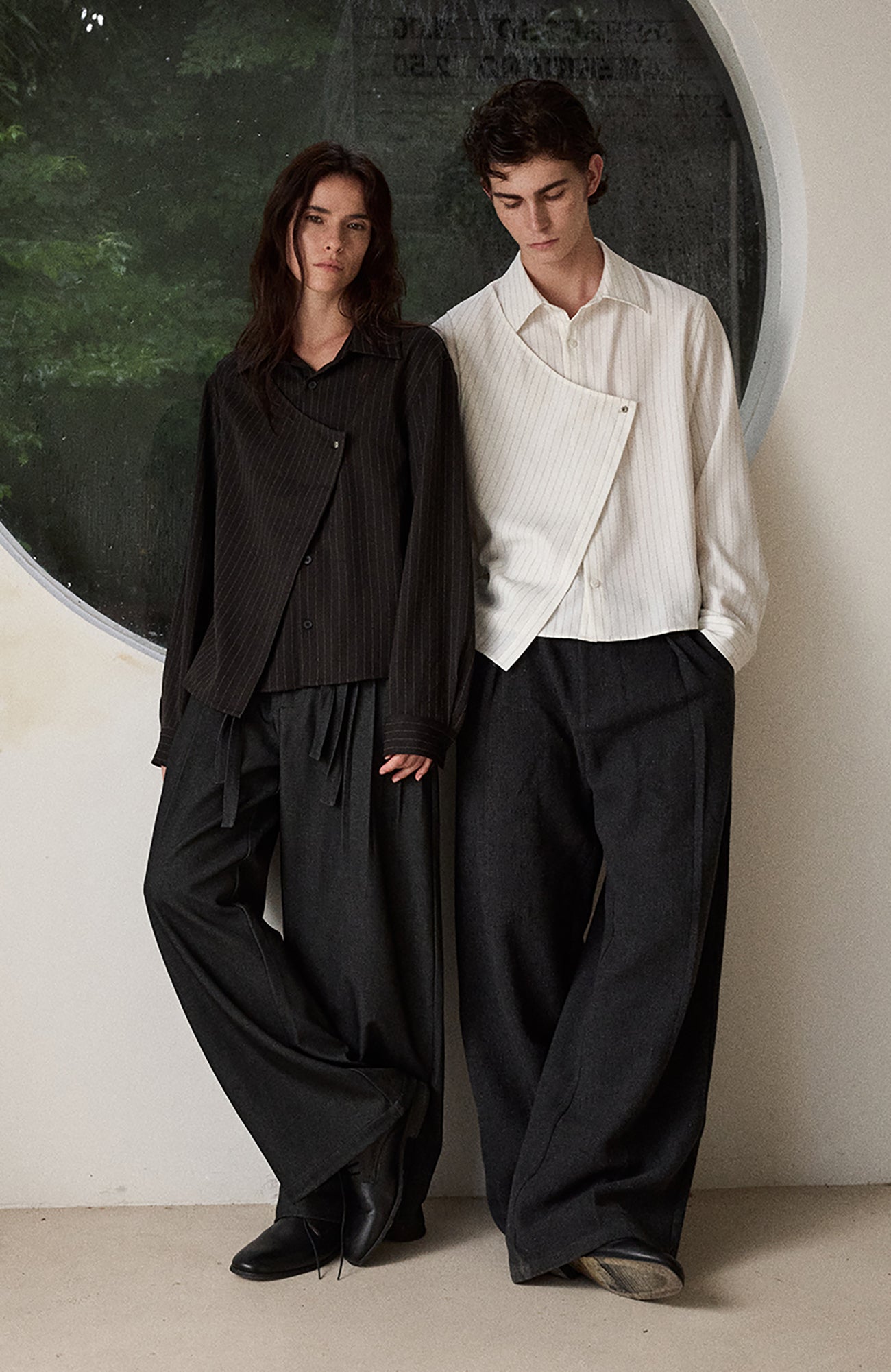 KREATE Asymmetric Layered Stripe Shirt