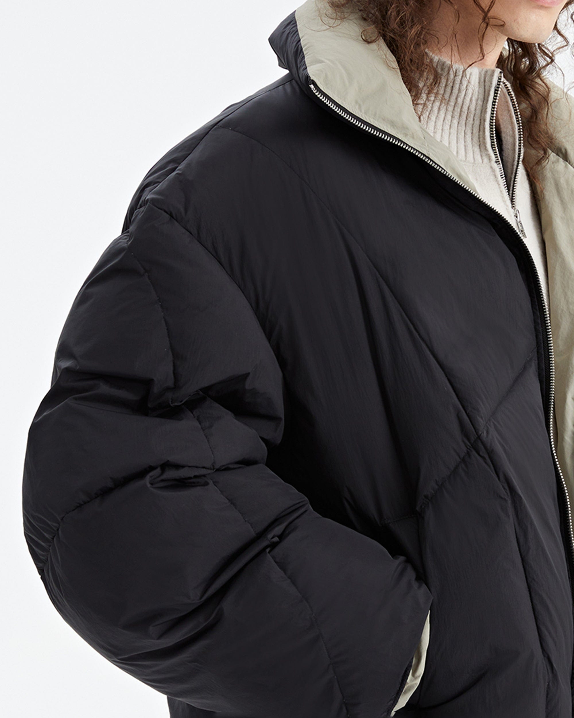 ORGANIC EMOTION Reversible Oversized Waterproof Down Jacket