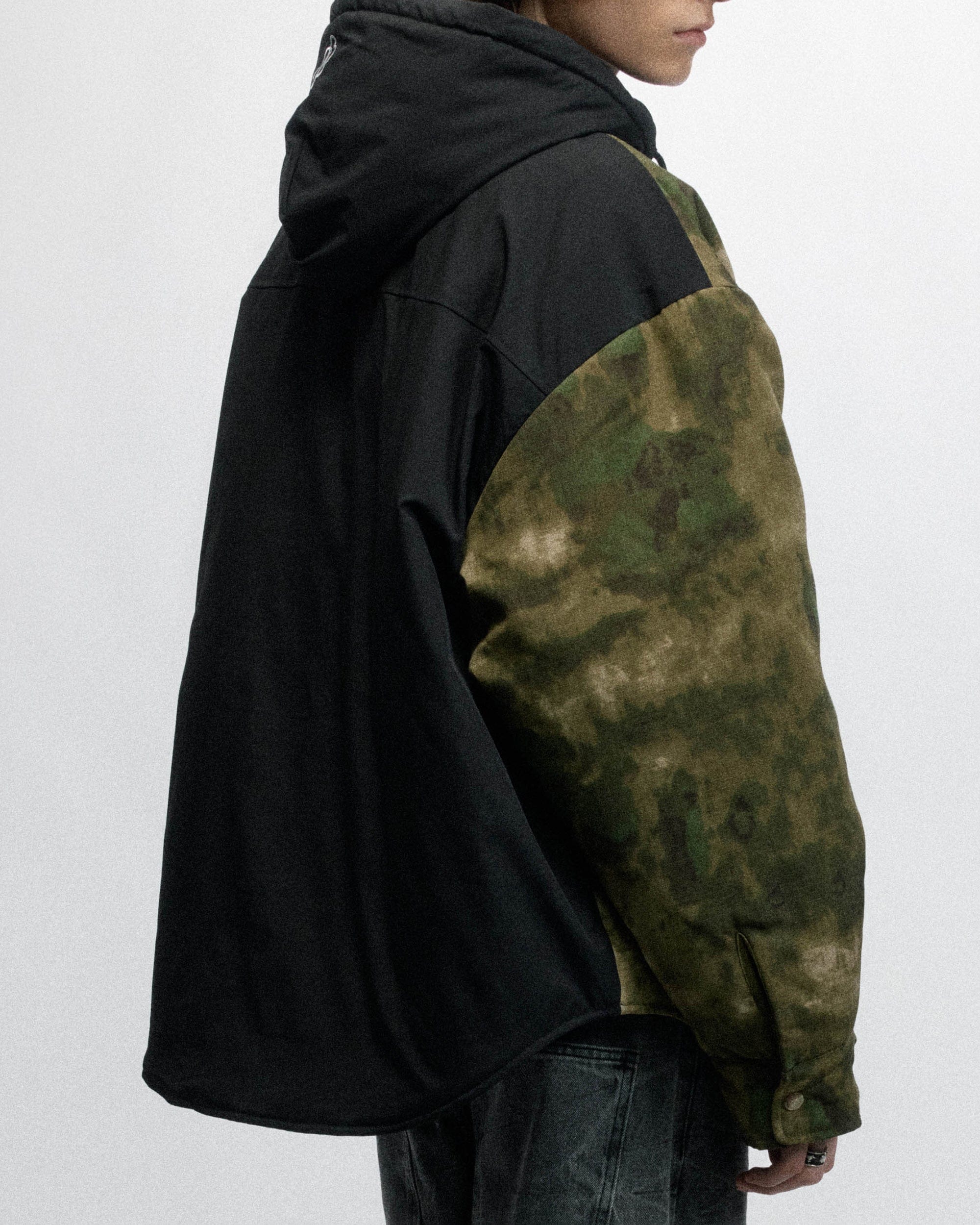 OVDY Tie-Dye Camo Hooded Puffer Jacket