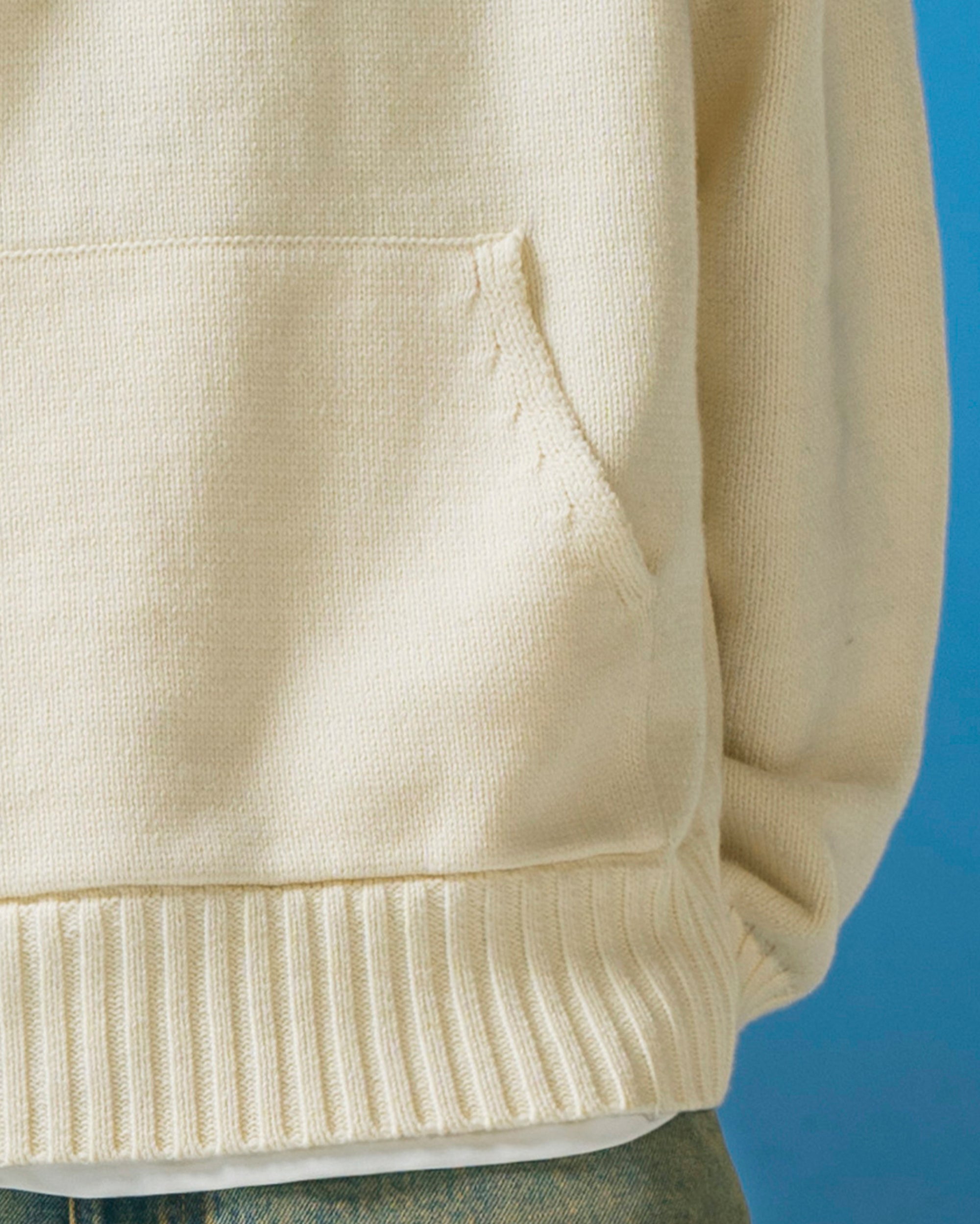 MAKEMORE Modern Big-pocket Logo Hooded Sweater