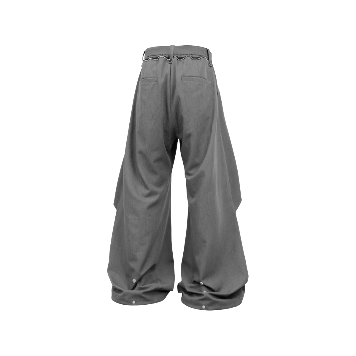 RELABEL Wool-Blend Pleated Draped Wide-Leg Pants Gray, premium urban and streetwear designers apparel on PROJECTISR.com, RELABEL