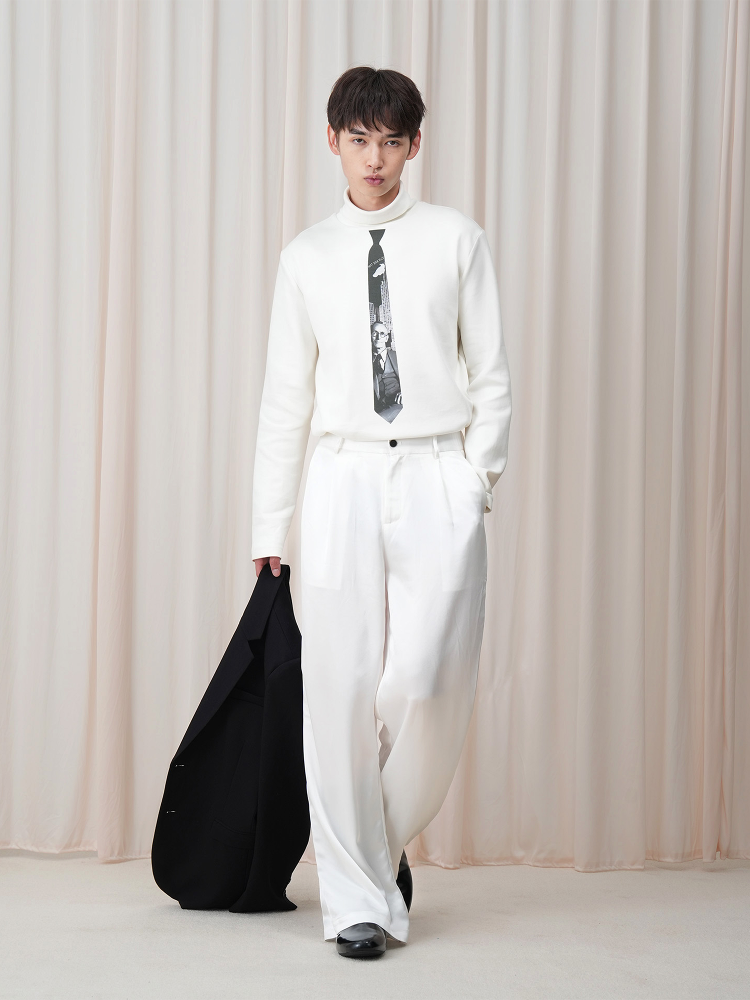 OUYANG WENJUN Minimal Satin Wide-Leg Pants, premium urban and streetwear designers apparel on PROJECTISR.com, OUYANG WENJUN