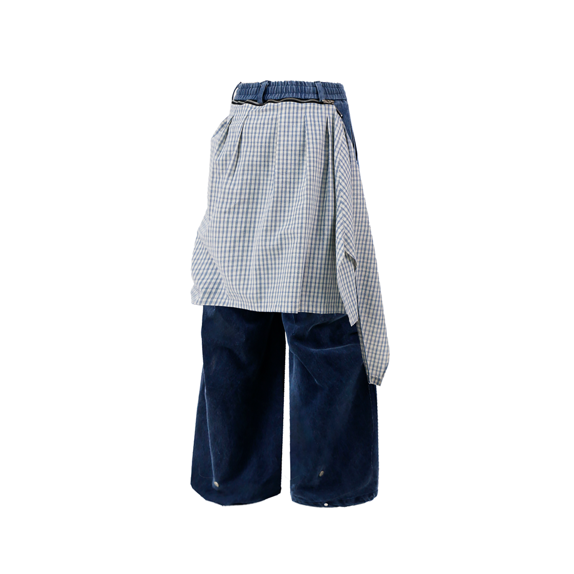 RELABEL Detachable Washed Pleated Jeans