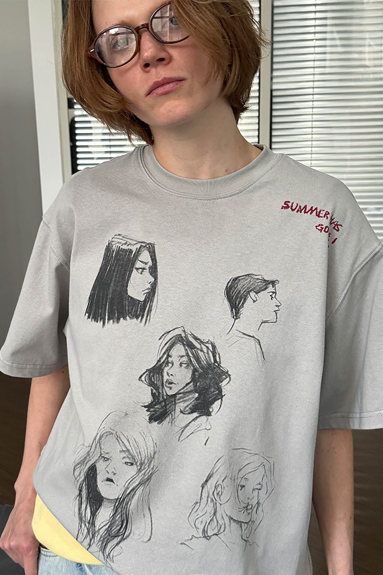 UMAMIISM Sketch Faces Graphic T-Shirt