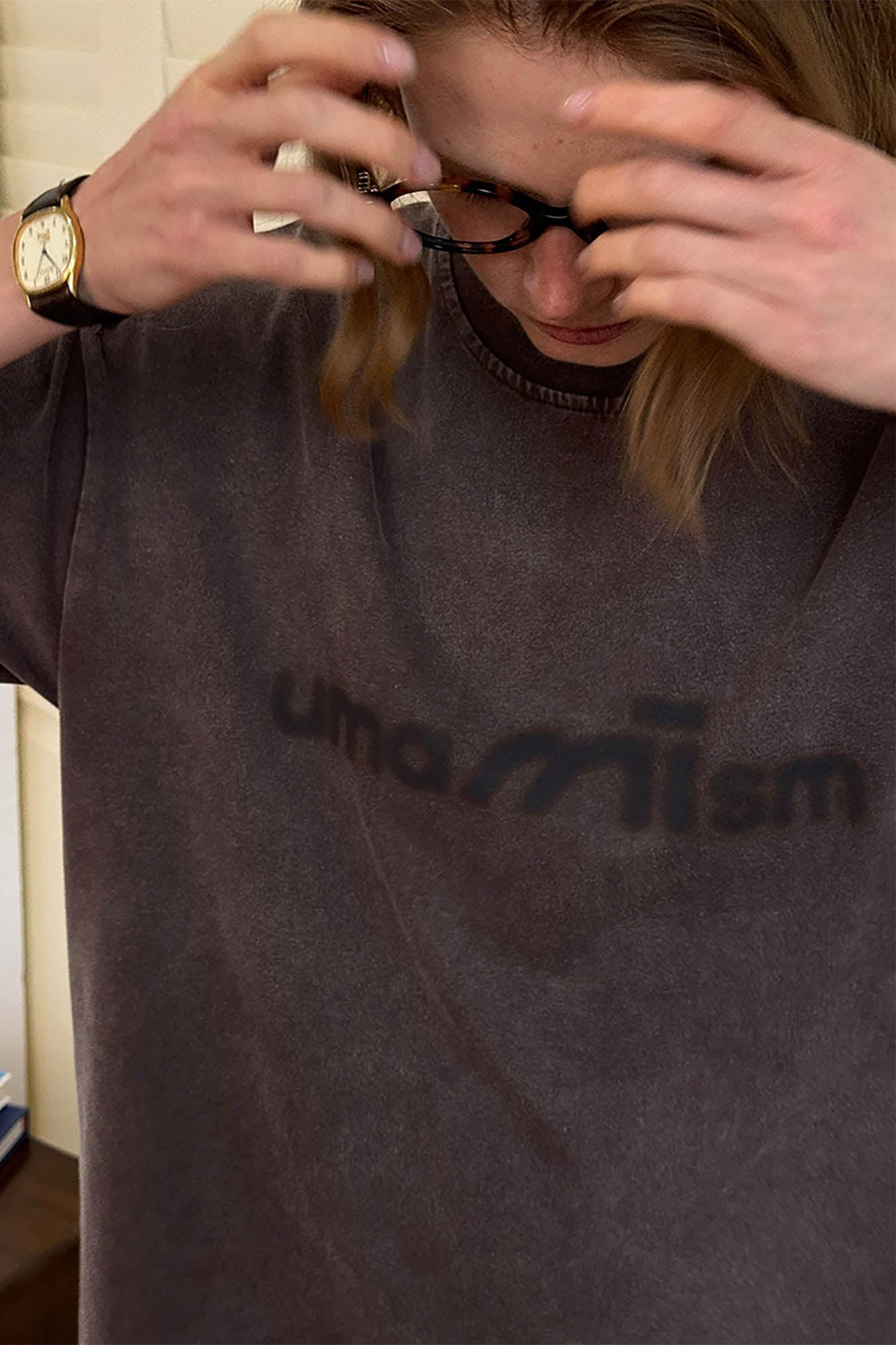 UMAMIISM Blurred Logo Washed T-Shirt