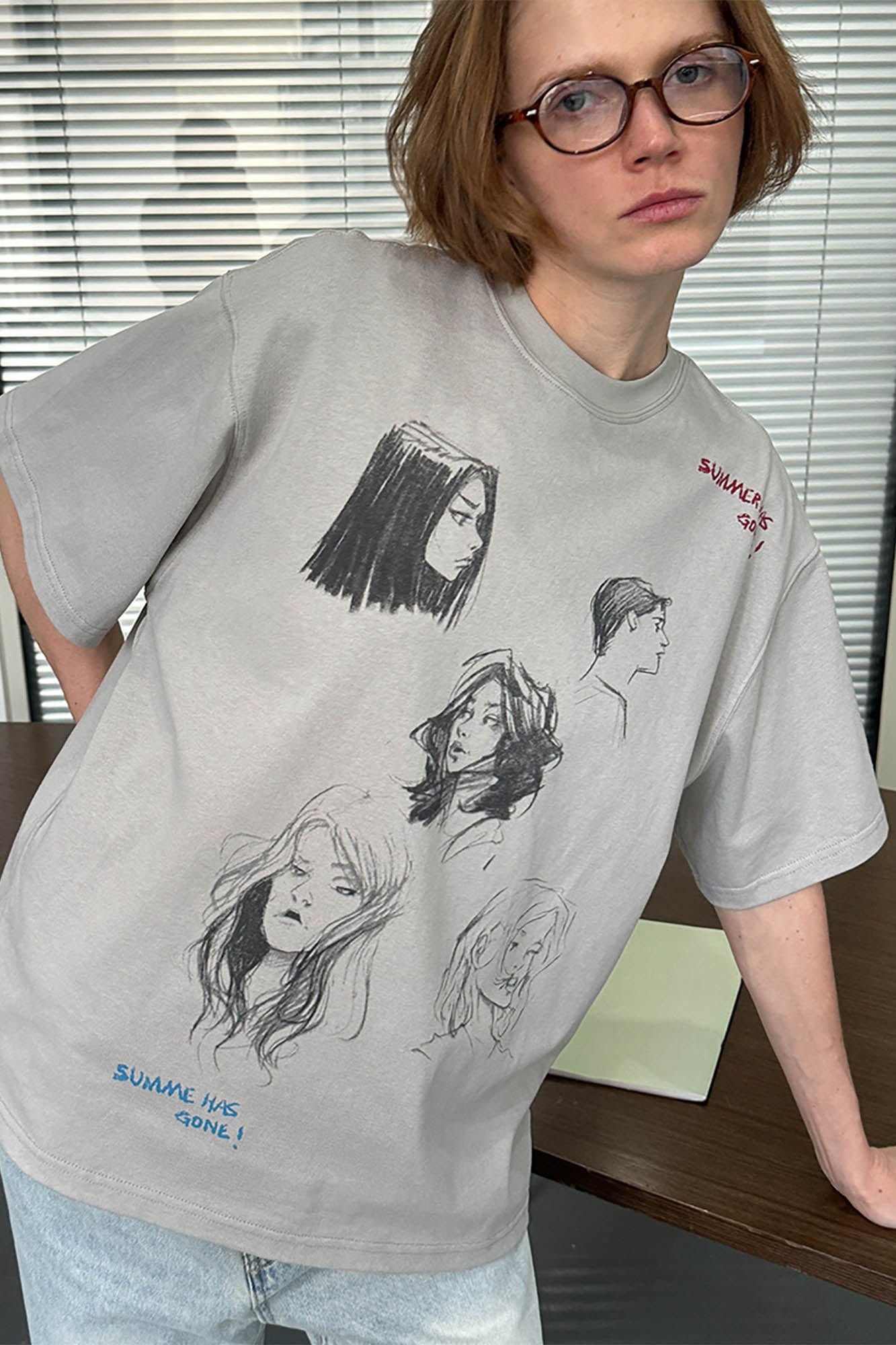 UMAMIISM Sketch Faces Graphic T-Shirt