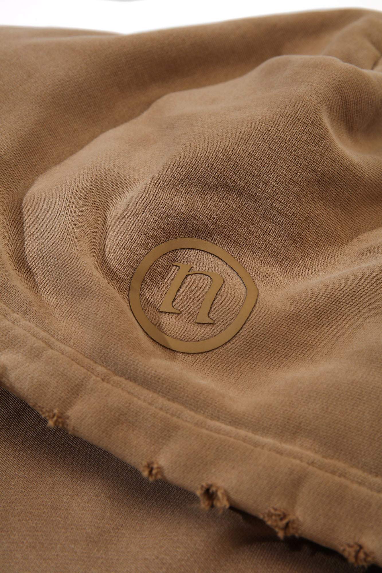 ULIPERY Distressed Gradient Oversized Hoodie Brown