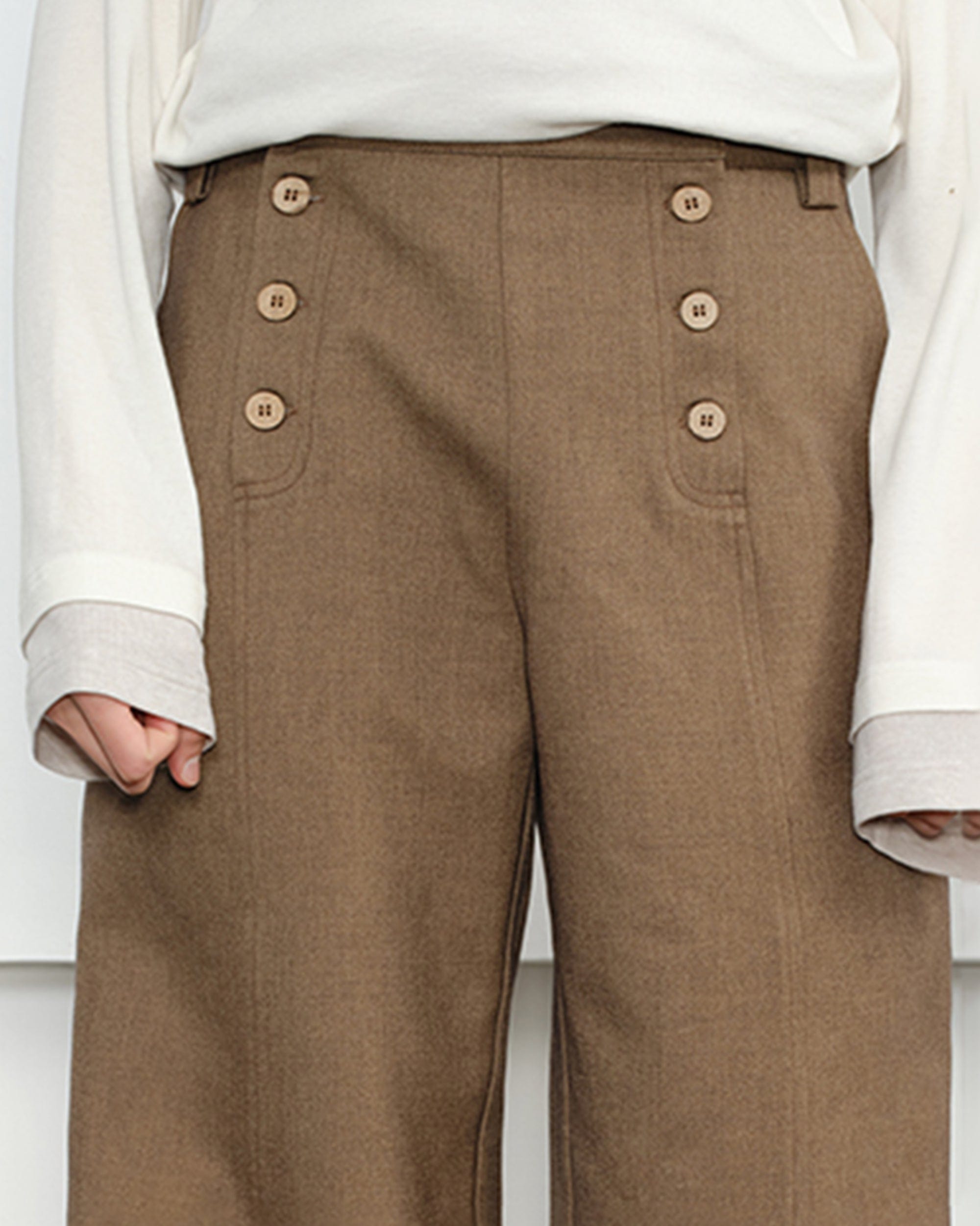 KREATE Double-Breasted Wide-Leg Trousers