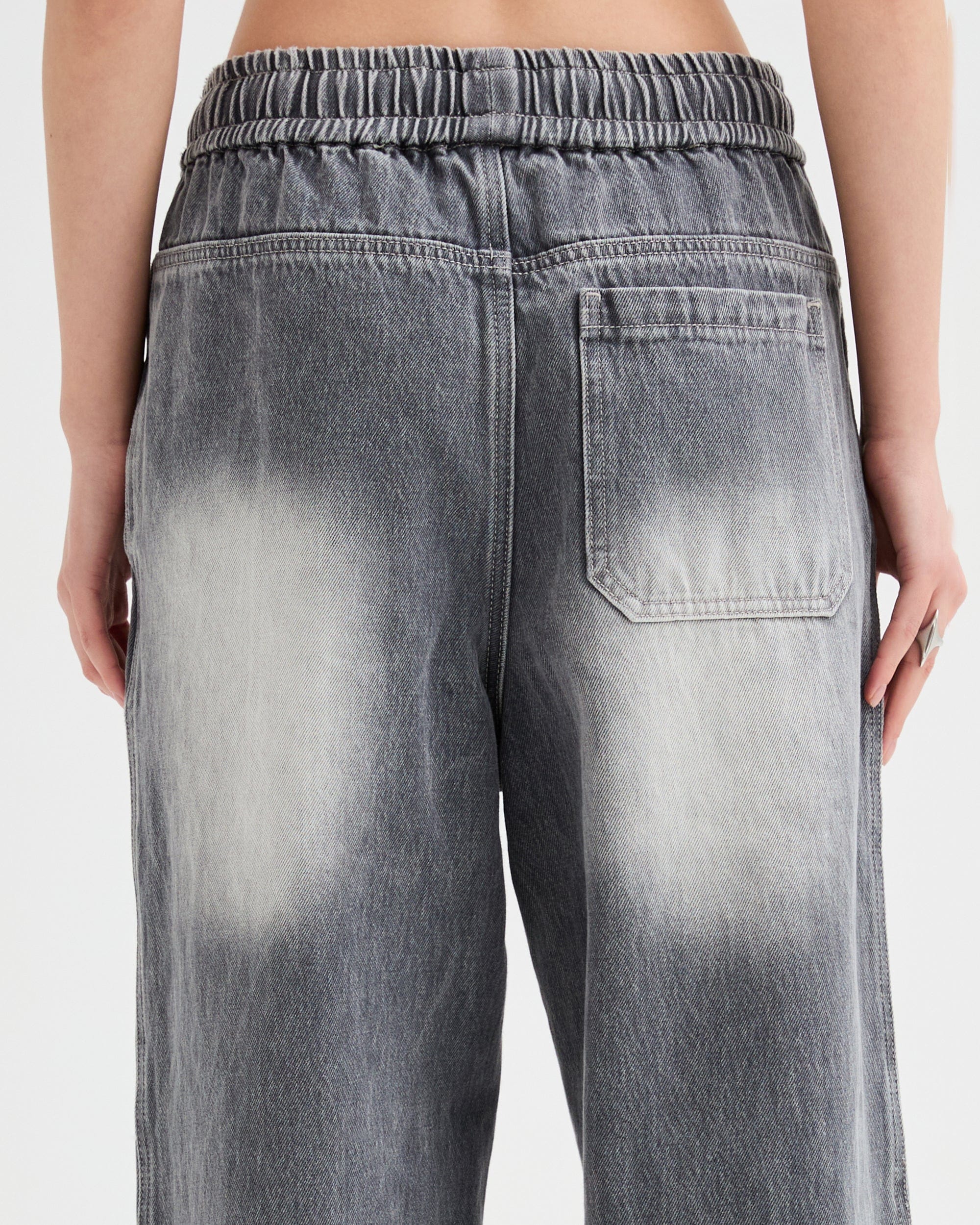 ORGANIC EMOTION Classic Washed Drawstring Jeans